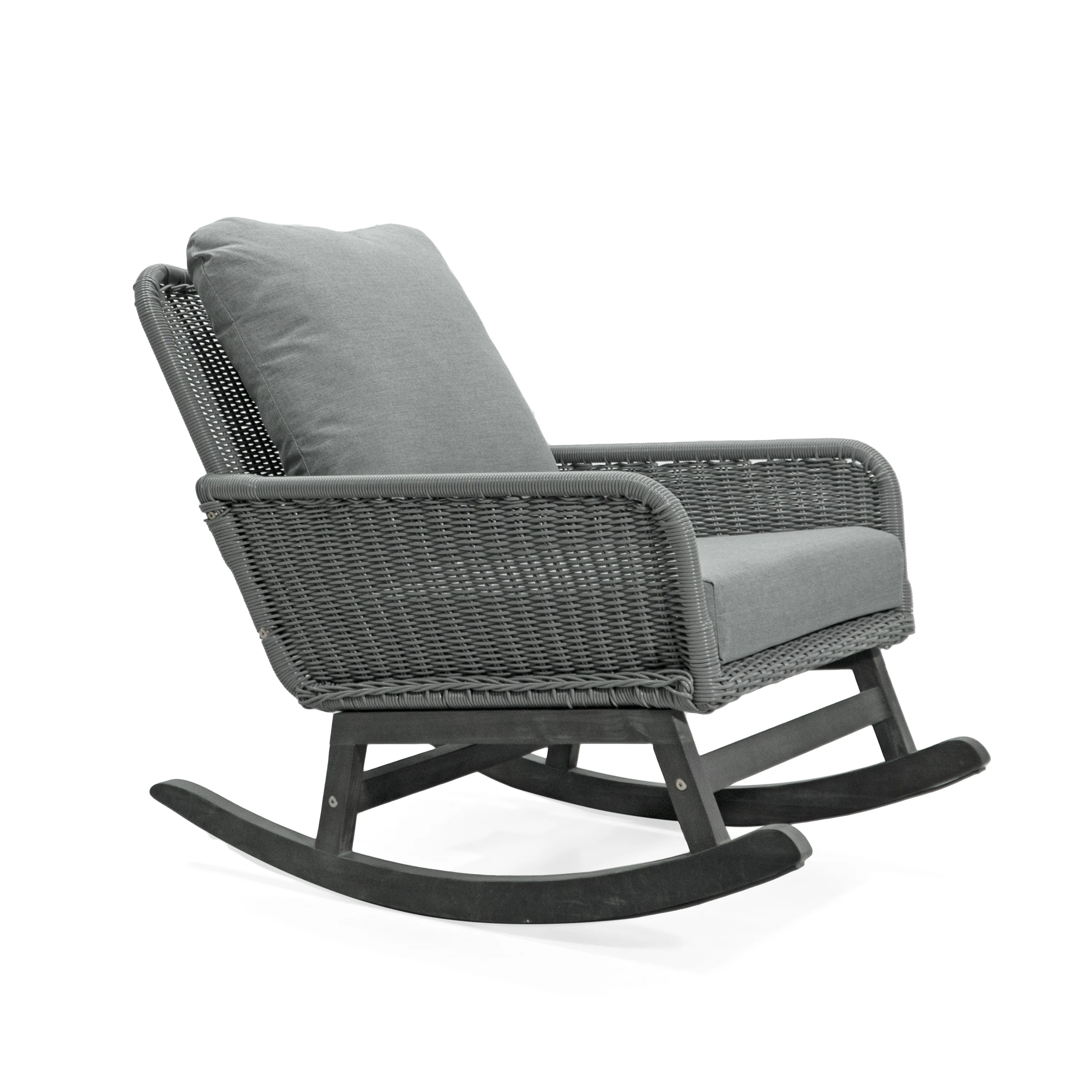 Walker Edison | Contemporary Minimalist Outdoor Rocking Chair Set of 2 - Image 5