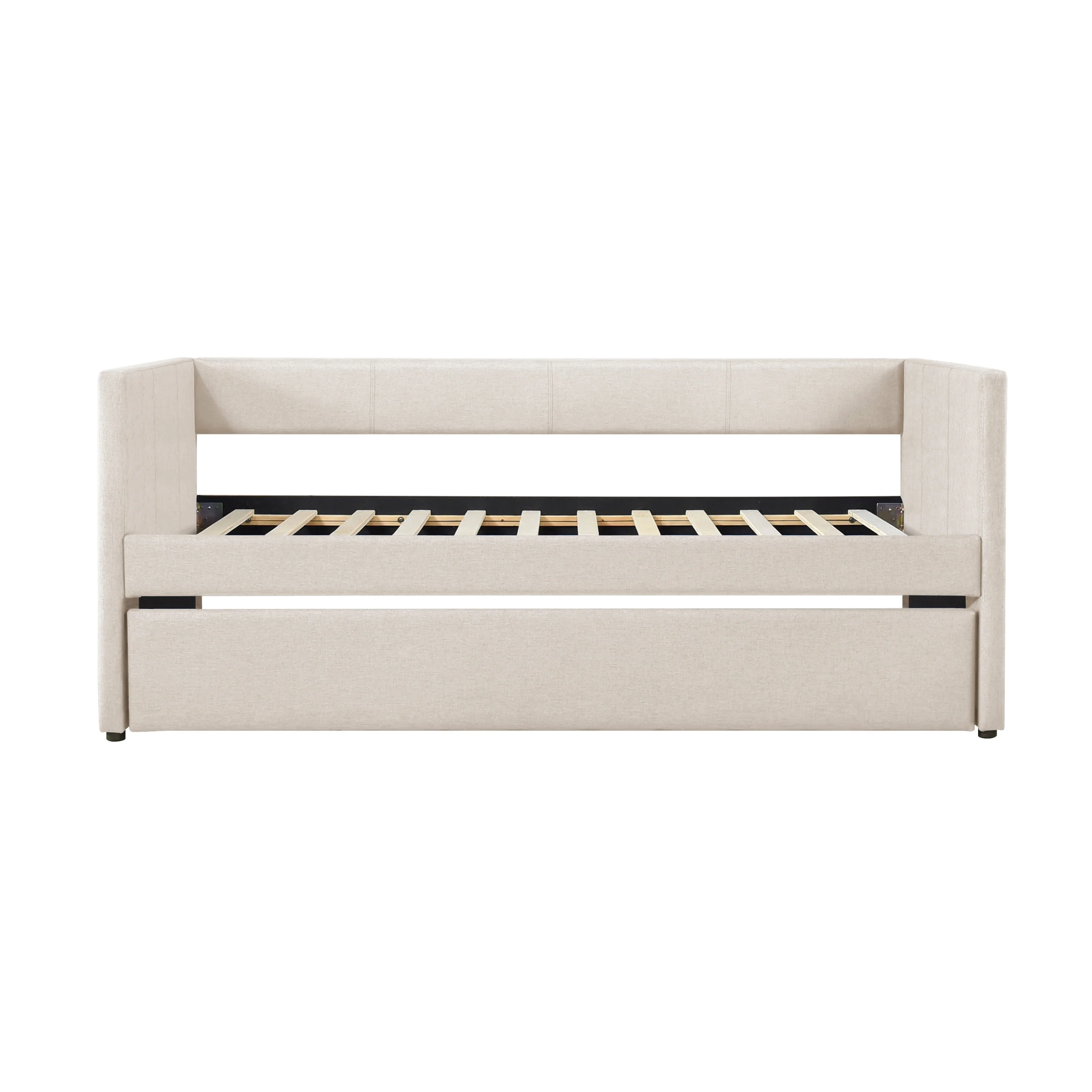 Walker Edison | Contemporary Modern Upholstered Twin Trundle Daybed - Image 4