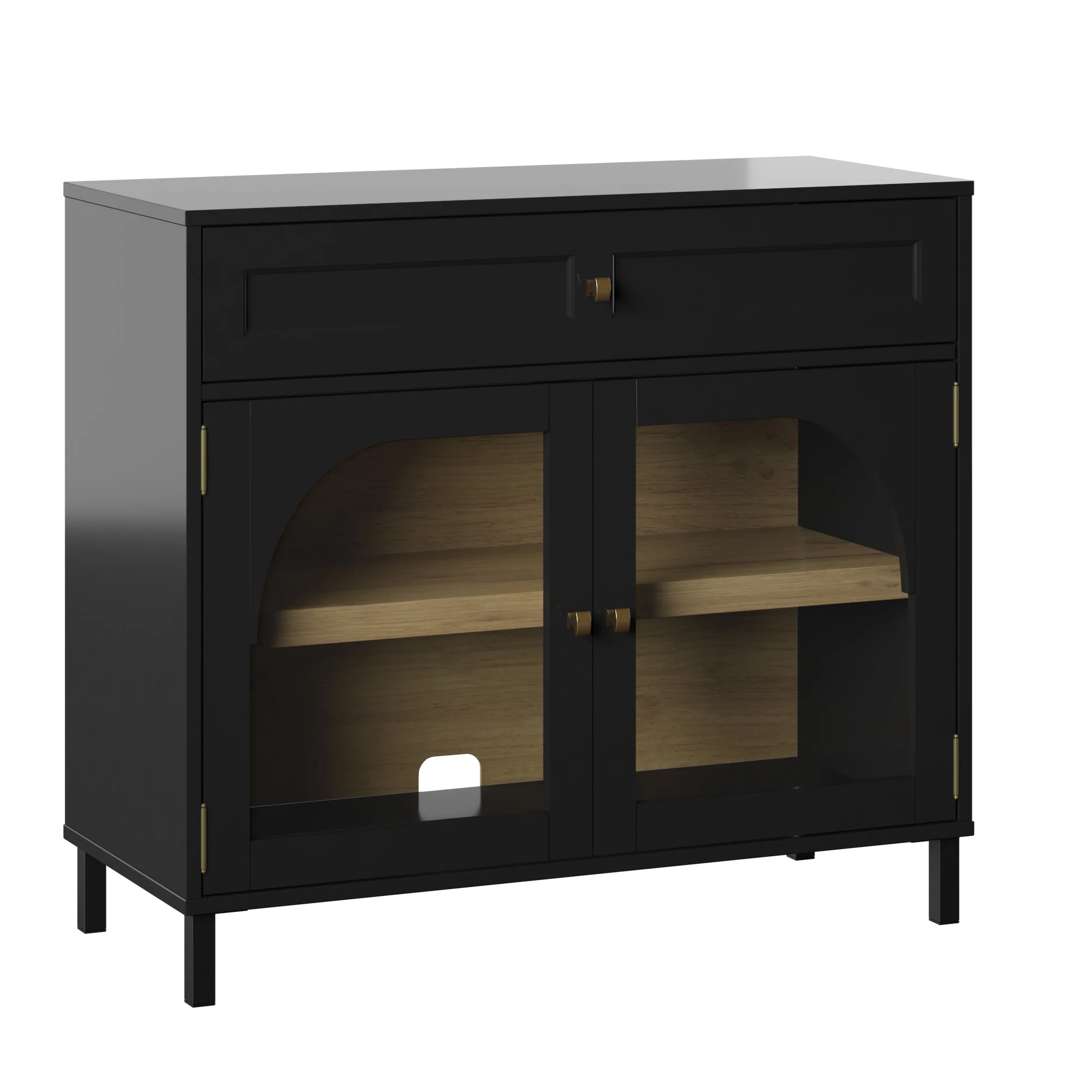 Contemporary Two‑Tone Accent Cabinet with Glass‑Doors - Image 3