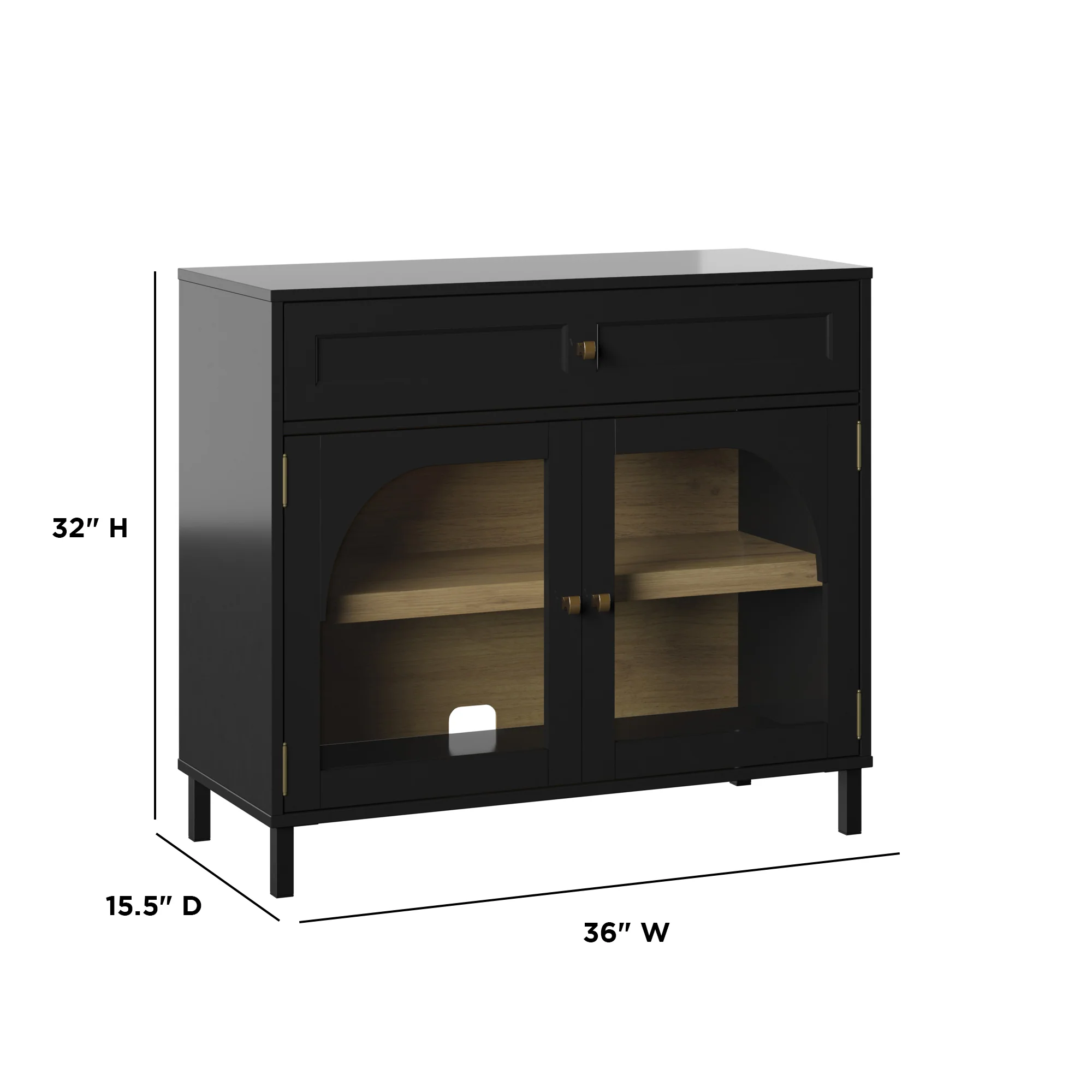 Contemporary Two‑Tone Accent Cabinet with Glass‑Doors - Image 4