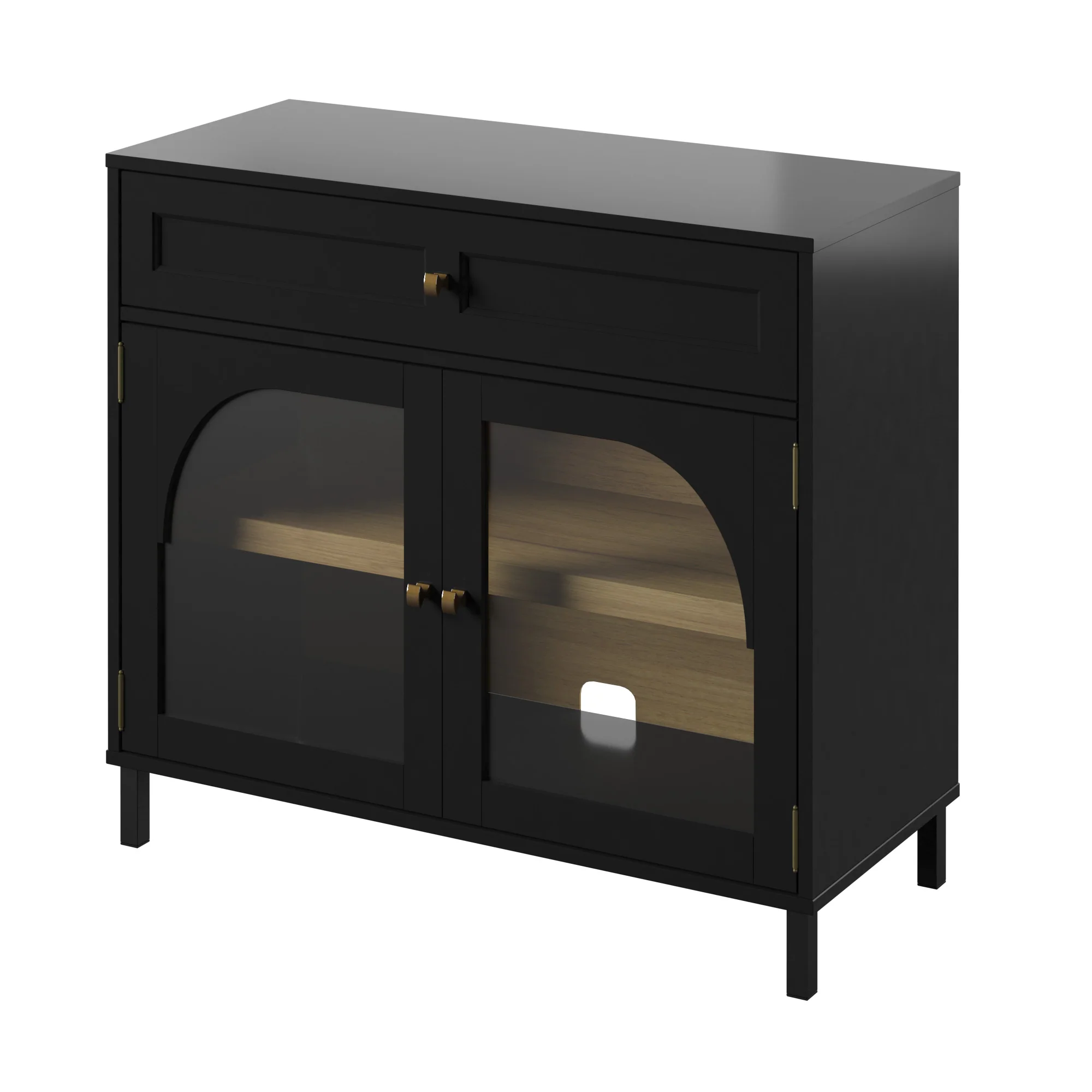 Contemporary Two‑Tone Accent Cabinet with Glass‑Doors - Image 5