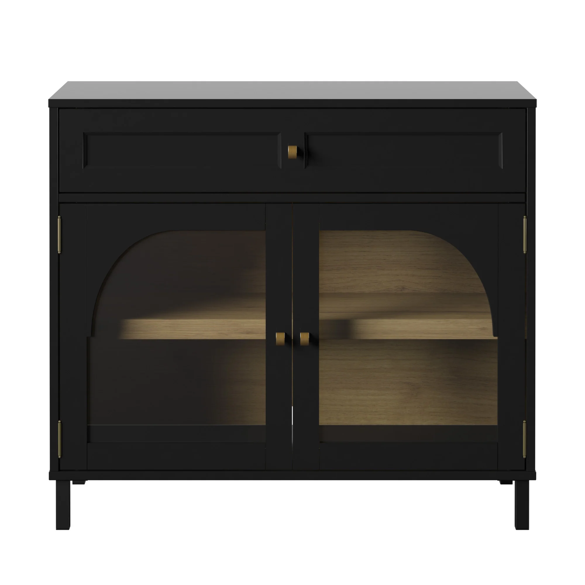 Contemporary Two‑Tone Accent Cabinet with Glass‑Doors - Image 6