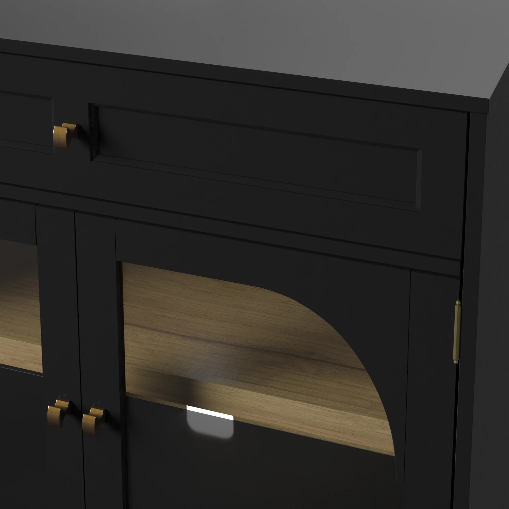Contemporary Two‑Tone Accent Cabinet with Glass‑Doors - Image 7
