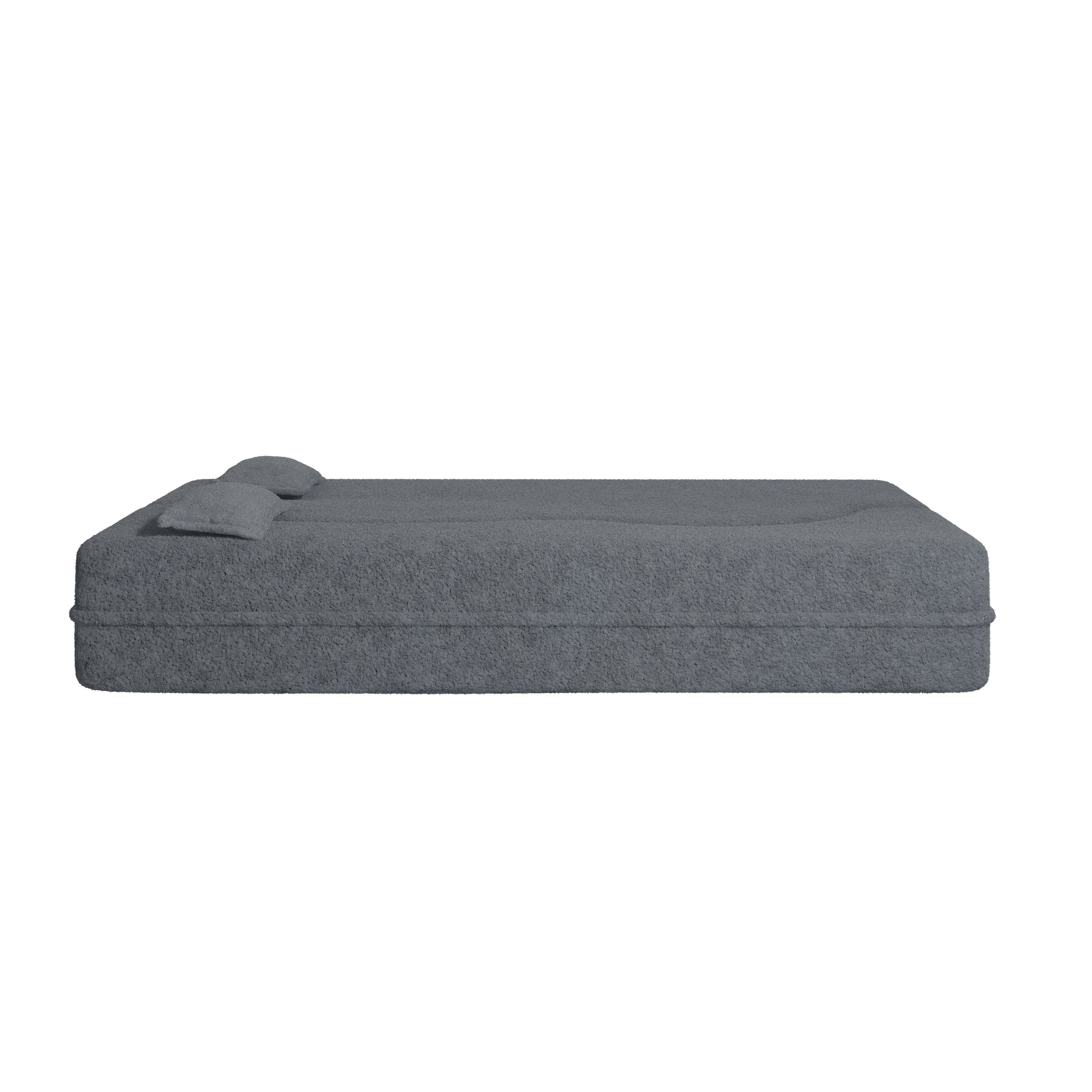 Walker Edison | Convertible Modern Teddy Floor Full Size Sofa Bed with Pillows - Image 14