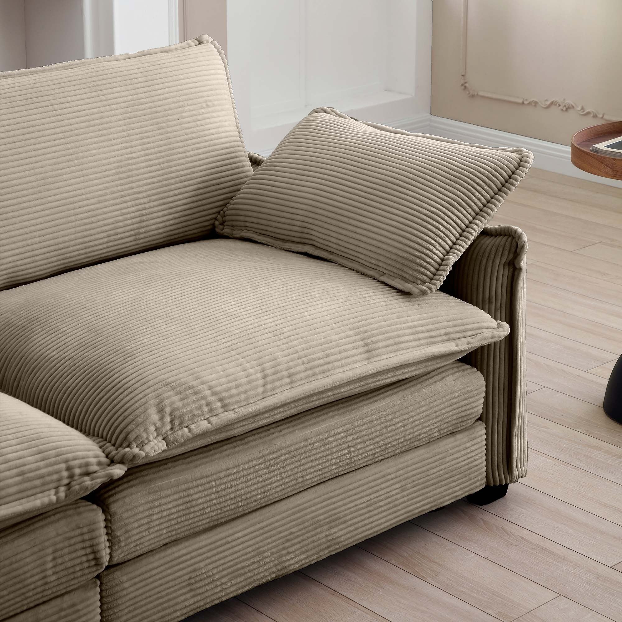 Walker Edison | Corduroy Cloud Deep Seated Accent Sofa Chairs - Image 13