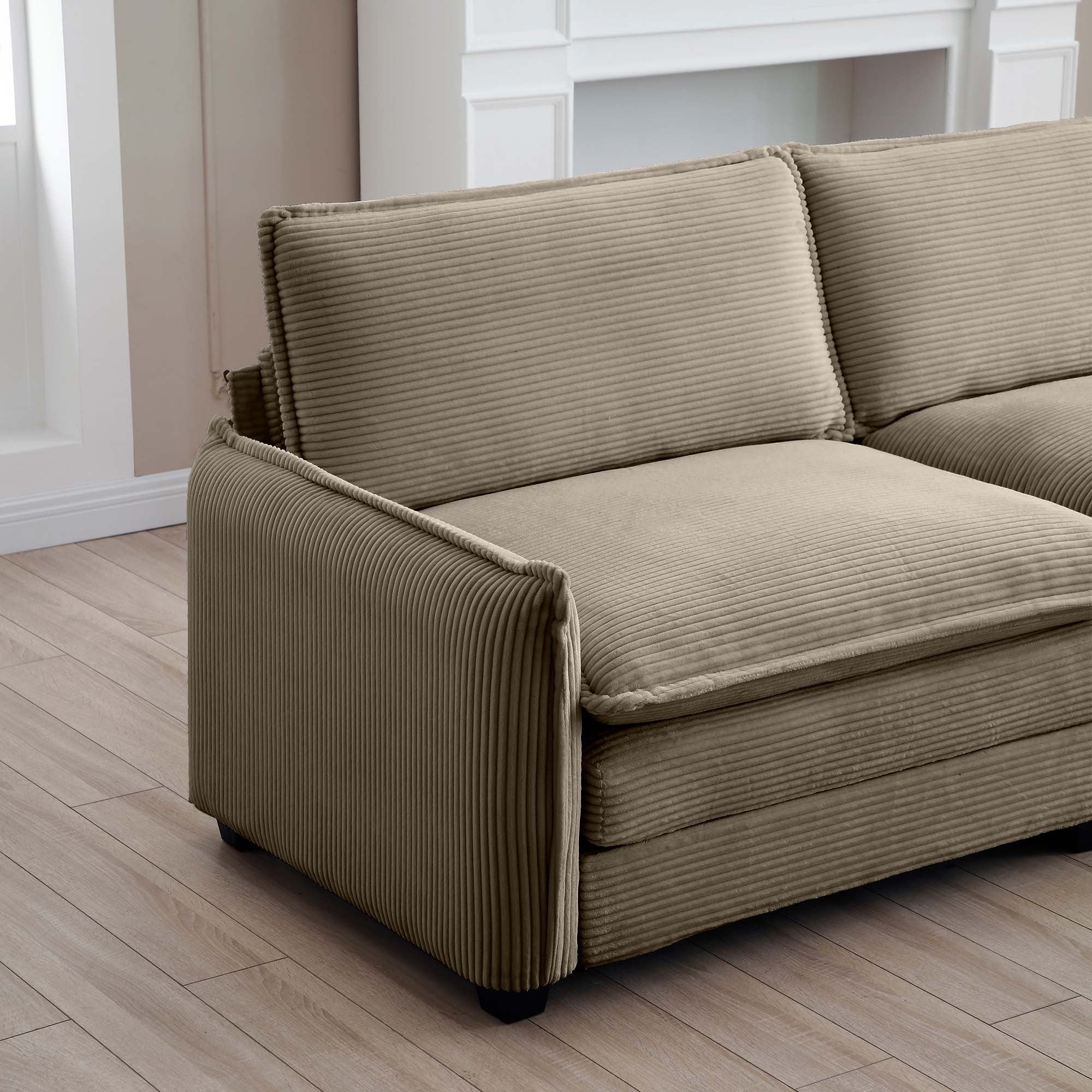 Walker Edison | Corduroy Cloud Deep Seated Accent Sofa Chairs - Image 14