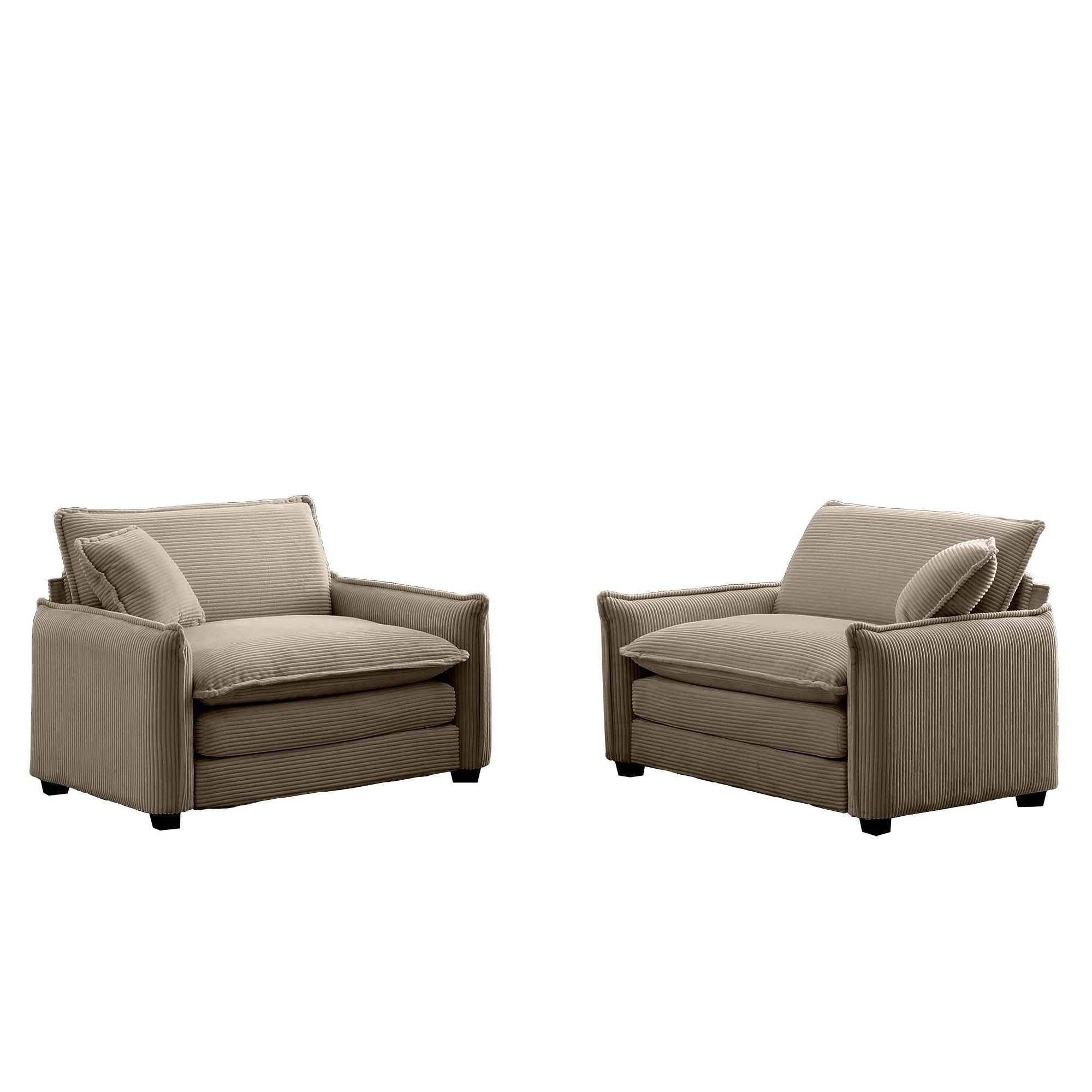 Walker Edison | Corduroy Cloud Deep Seated Accent Sofa Chairs - Image 5