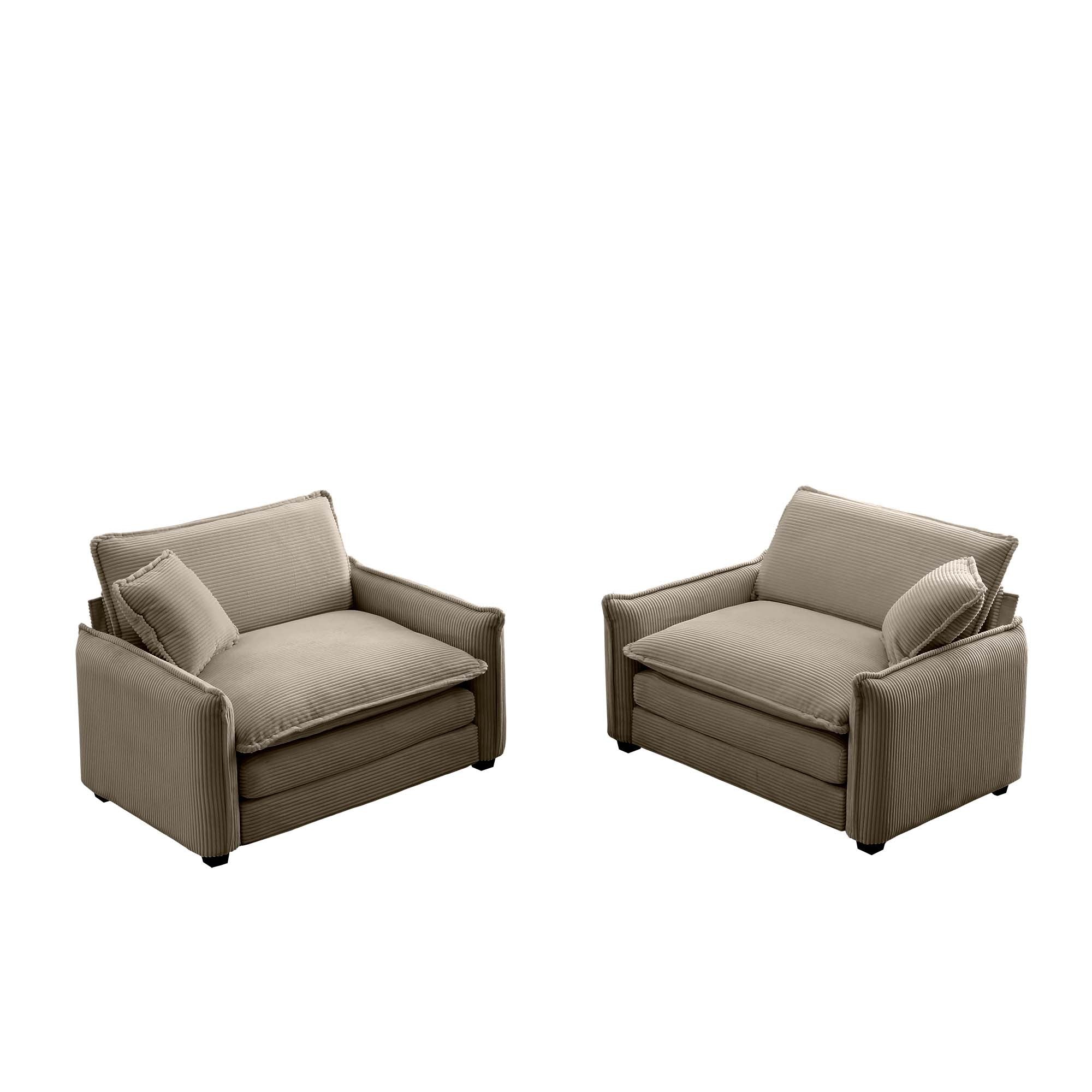 Walker Edison | Corduroy Cloud Deep Seated Accent Sofa Chairs - Image 6