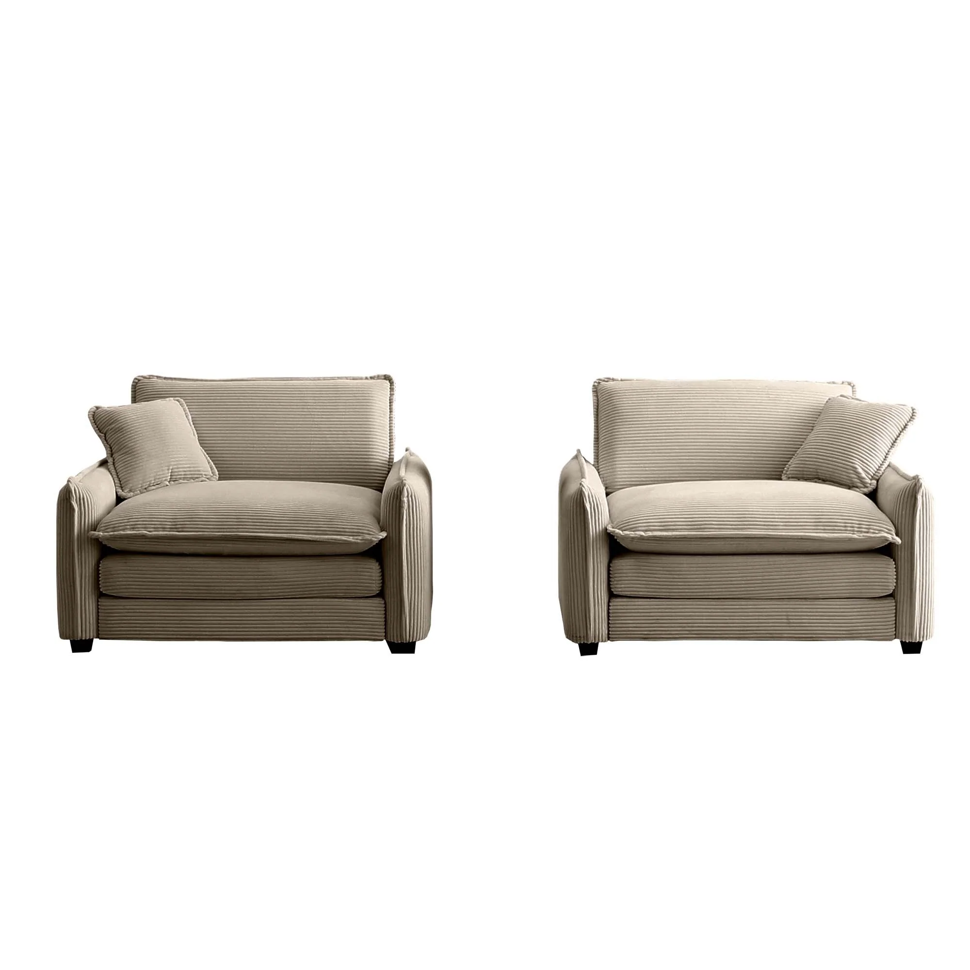Walker Edison | Corduroy Cloud Deep Seated Accent Sofa Chairs - Image 7