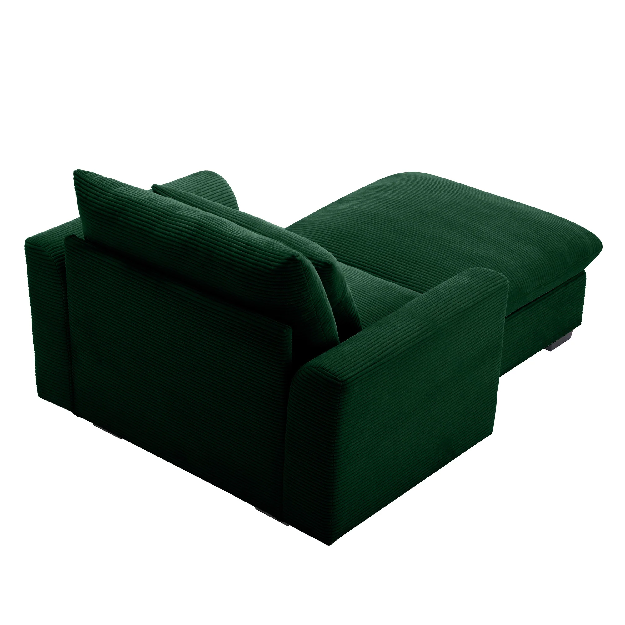 Walker Edison | Corduroy Deep Seat Accent Chair with Storage Ottoman - Image 4