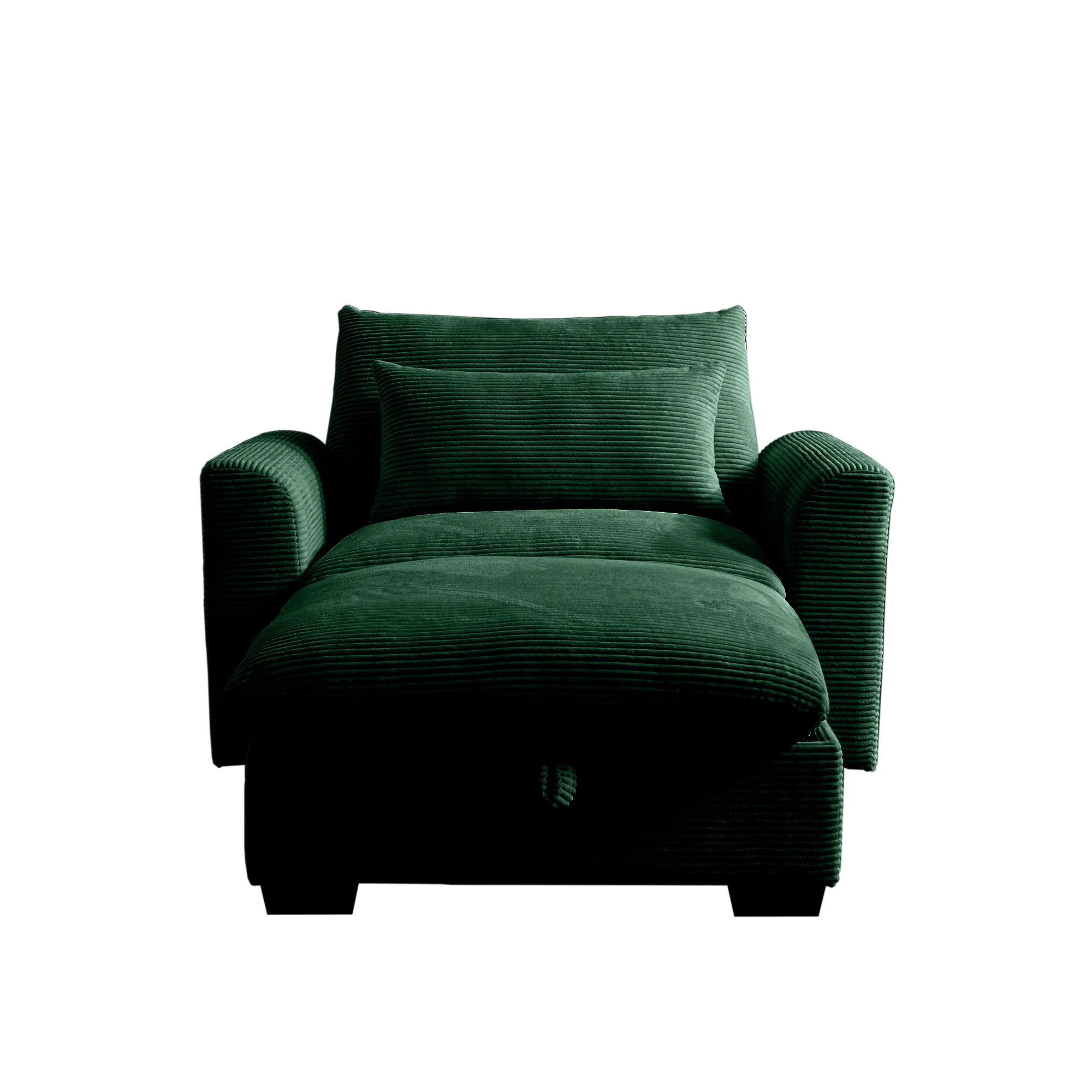 Walker Edison | Corduroy Deep Seat Accent Chair with Storage Ottoman - Image 7