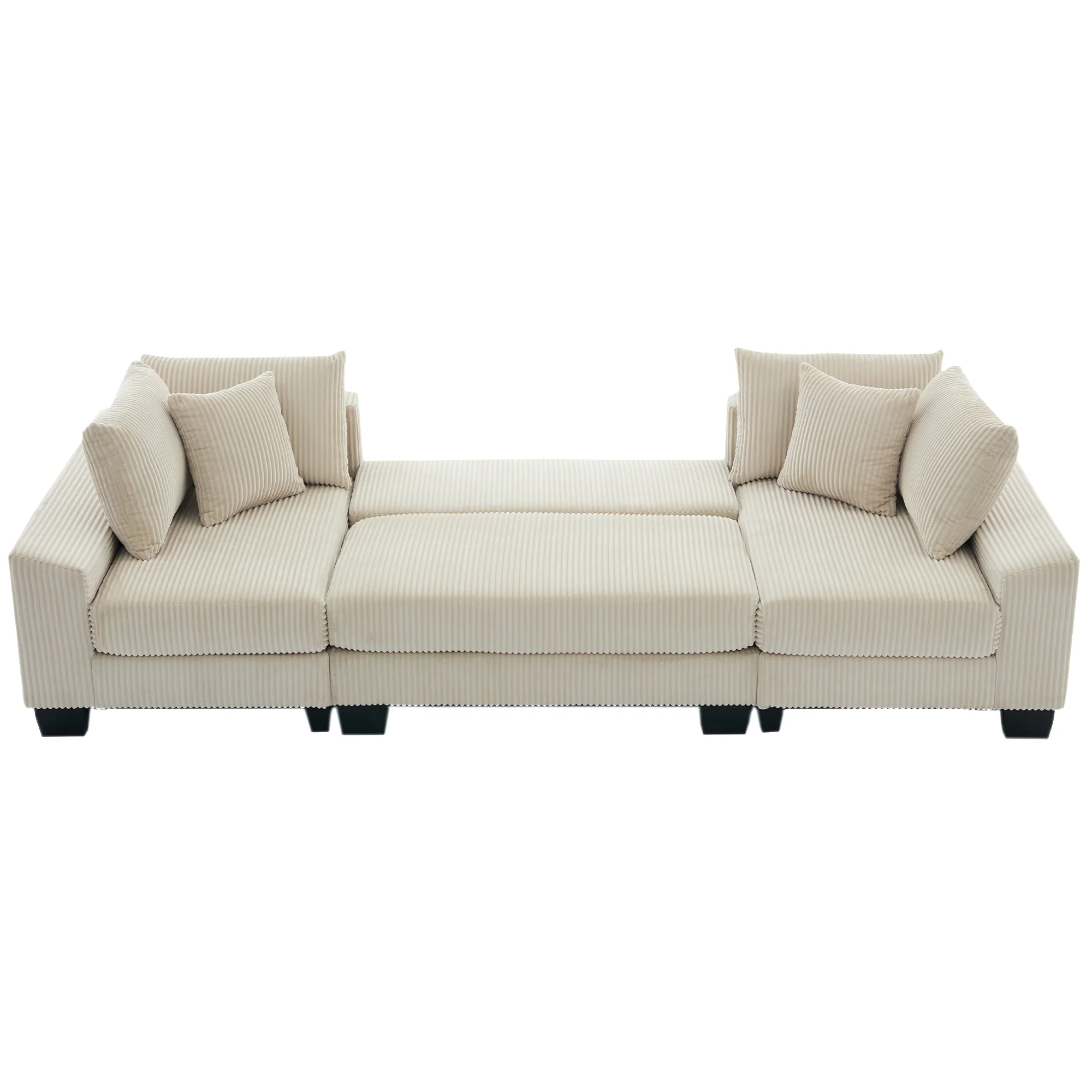 Walker Edison | Corduroy Pull Out 114' Sleeper Sofa Bed - Image 21