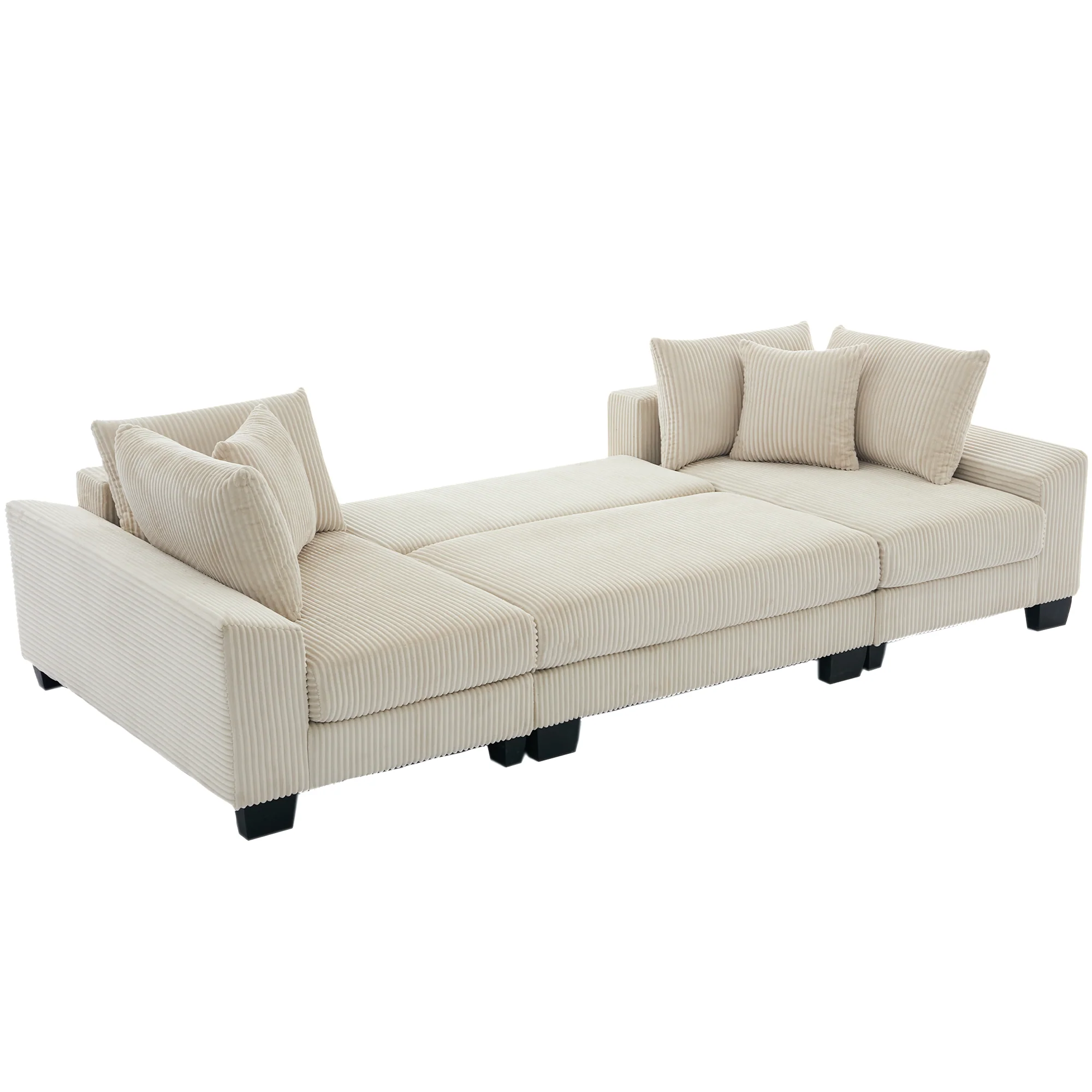 Walker Edison | Corduroy Pull Out 114' Sleeper Sofa Bed - Image 24