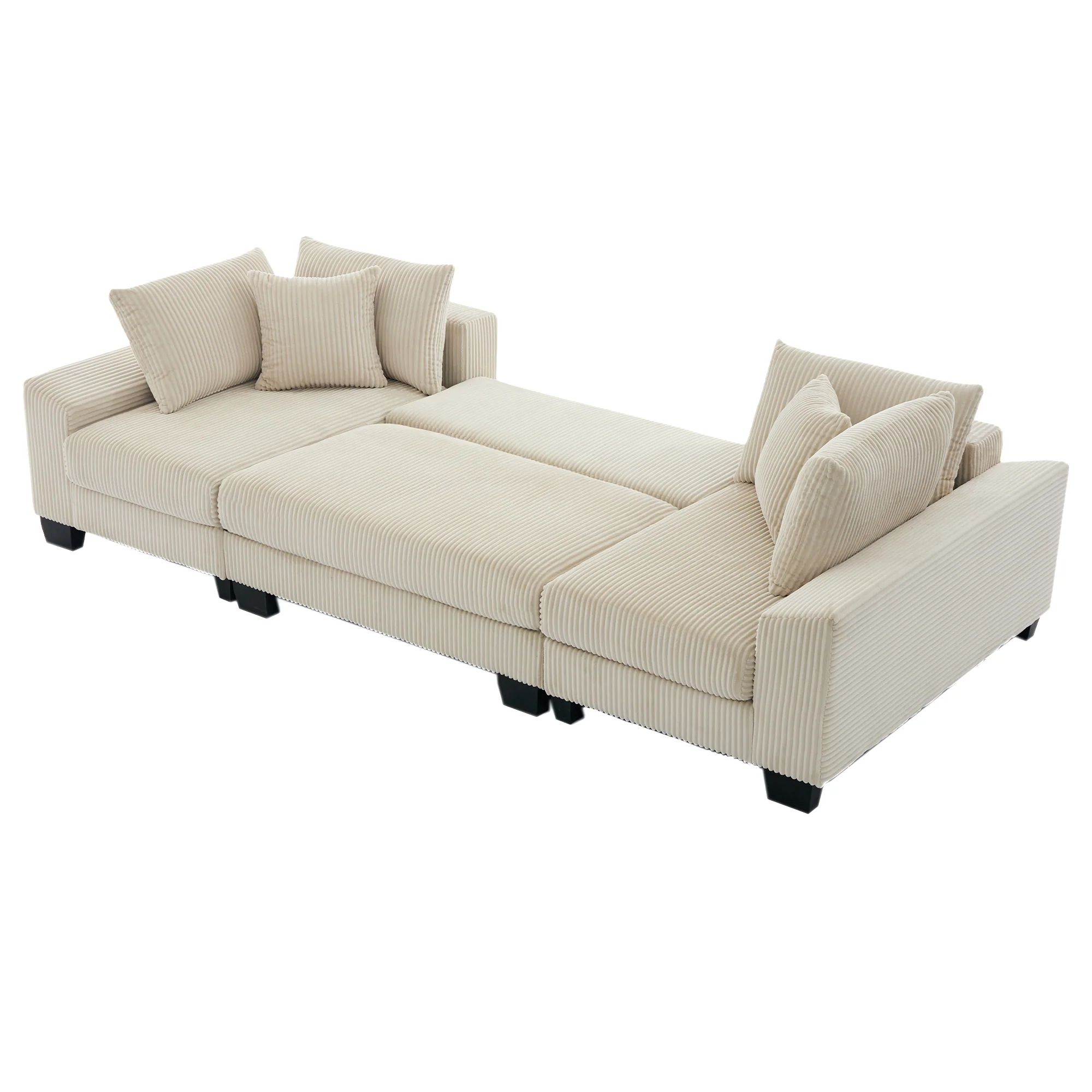 Walker Edison | Corduroy Pull Out 114' Sleeper Sofa Bed - Image 25