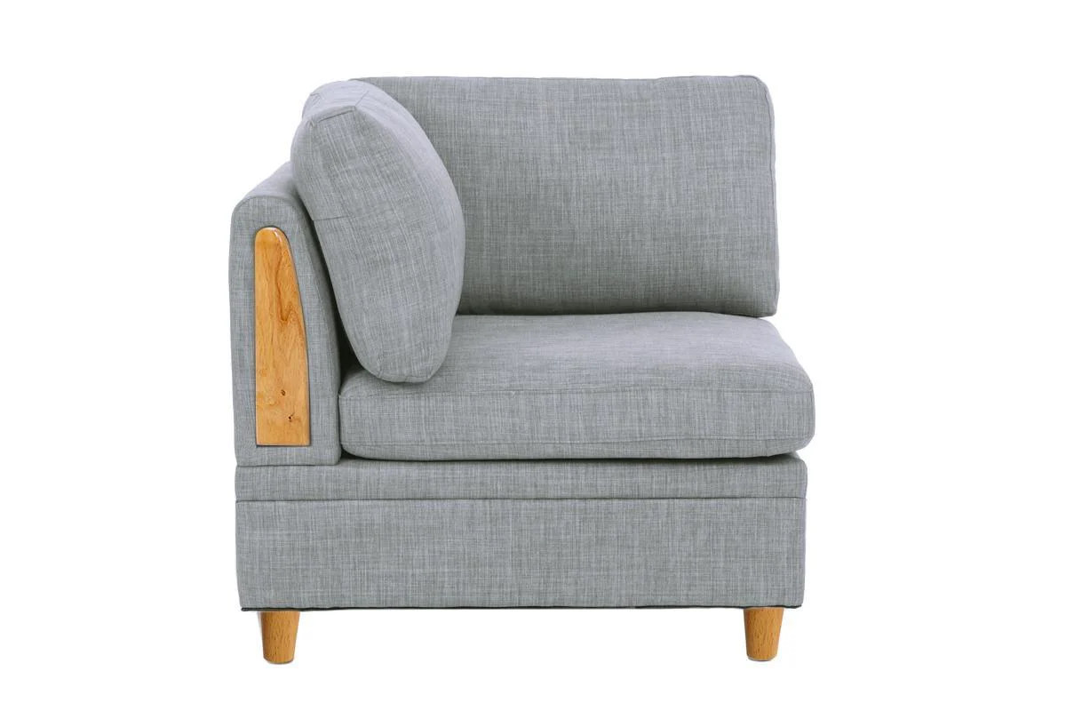 Walker Edison | Corner 5 Piece Modular Sofa Set with Ottoman - Image 10