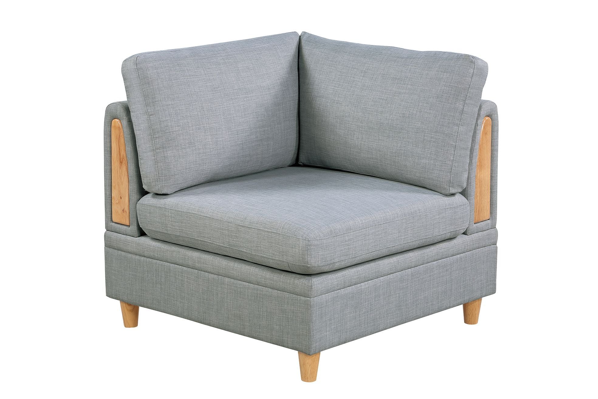 Walker Edison | Corner 5 Piece Modular Sofa Set with Ottoman - Image 11