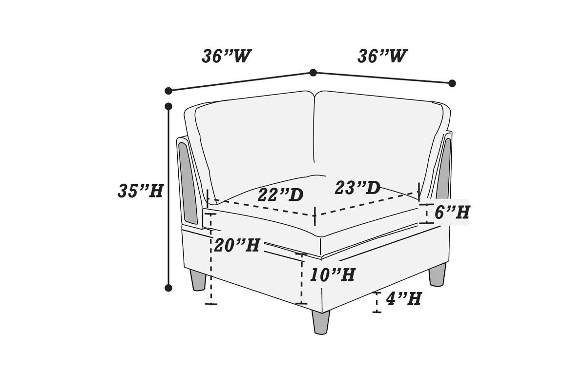 Walker Edison | Corner 5 Piece Modular Sofa Set with Ottoman - Image 5