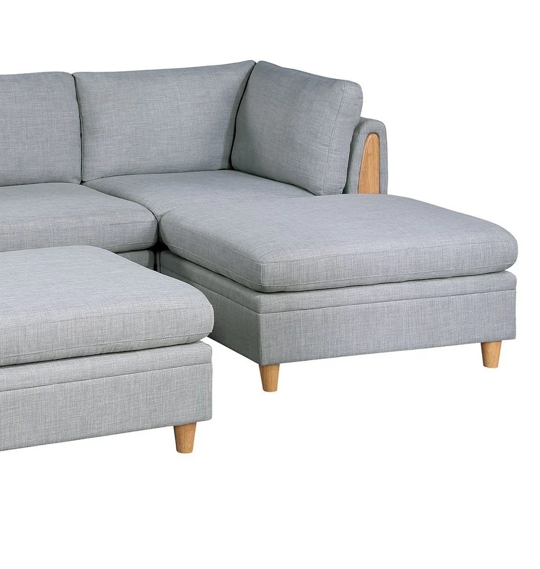 Walker Edison | Corner 5 Piece Modular Sofa Set with Ottoman - Image 7