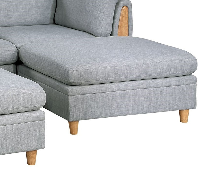Walker Edison | Corner 5 Piece Modular Sofa Set with Ottoman - Image 9