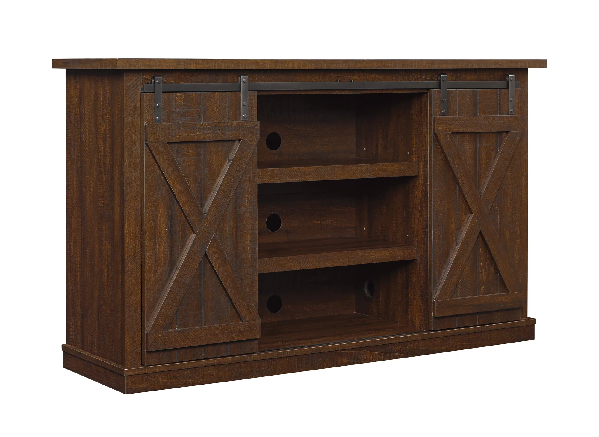 Farmhouse Sliding Barn Doors Cottonwood 54' TV Stand Media Console - Image 12