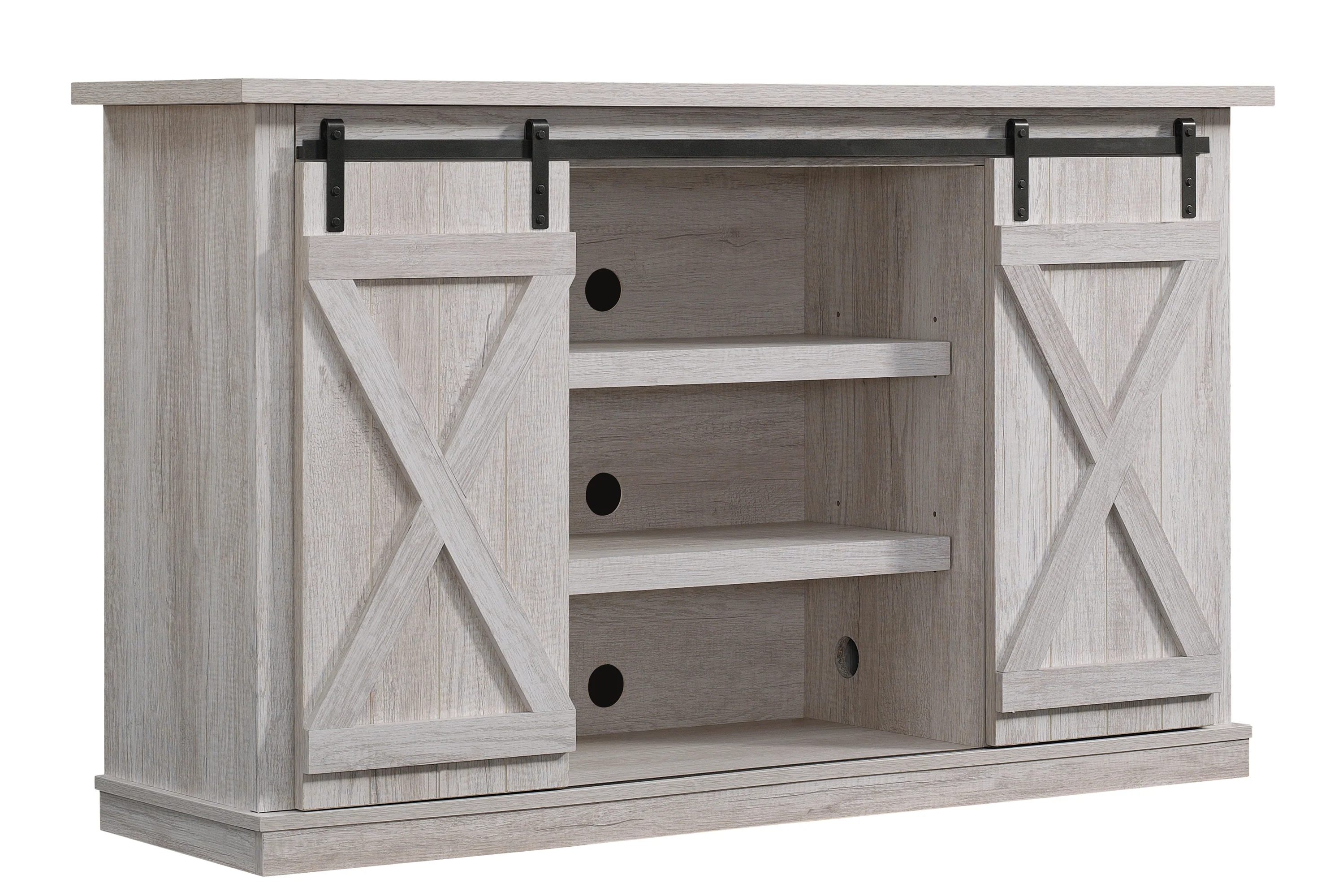 Farmhouse Sliding Barn Doors Cottonwood 54' TV Stand Media Console - Image 15