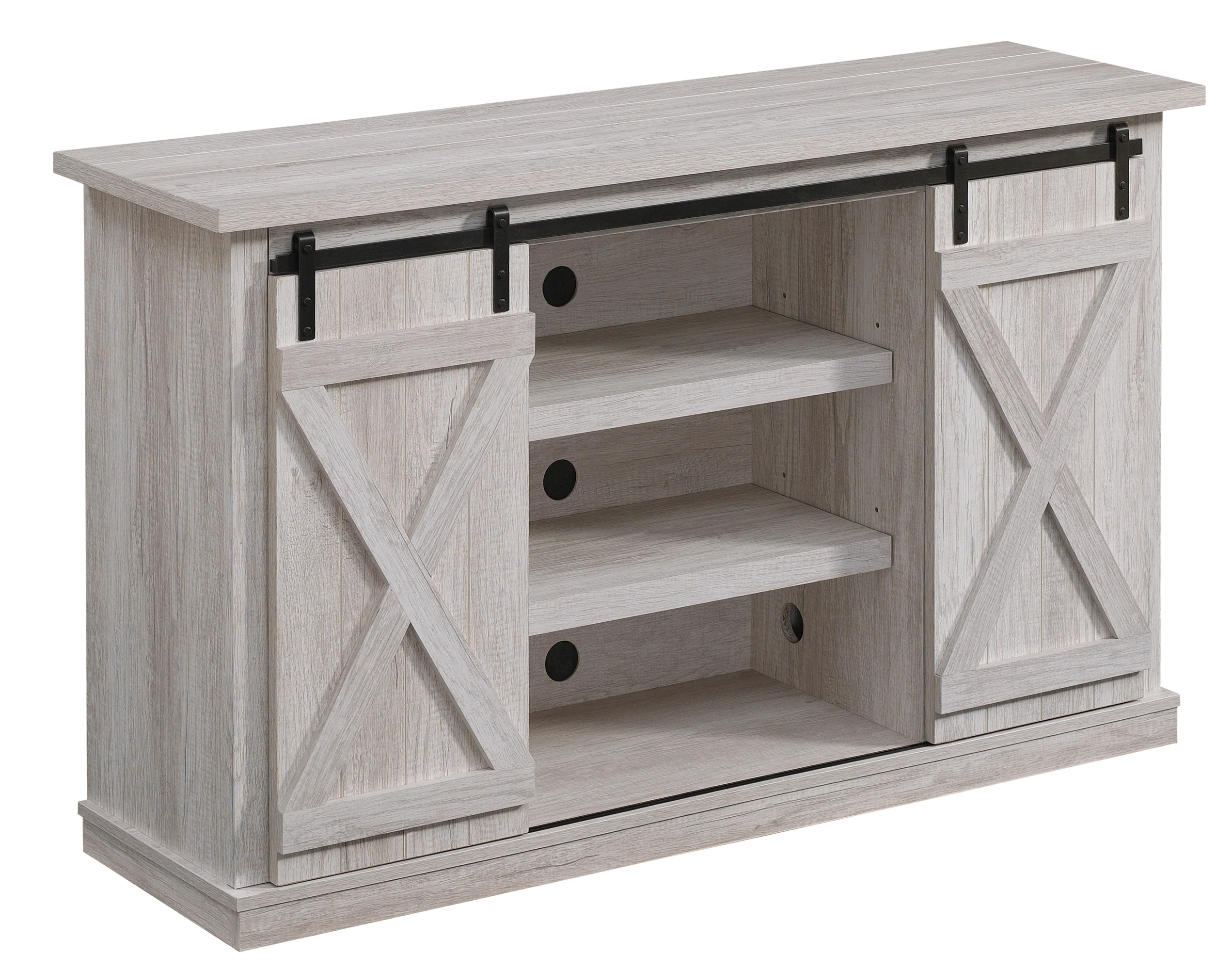 Farmhouse Sliding Barn Doors Cottonwood 54' TV Stand Media Console - Image 16