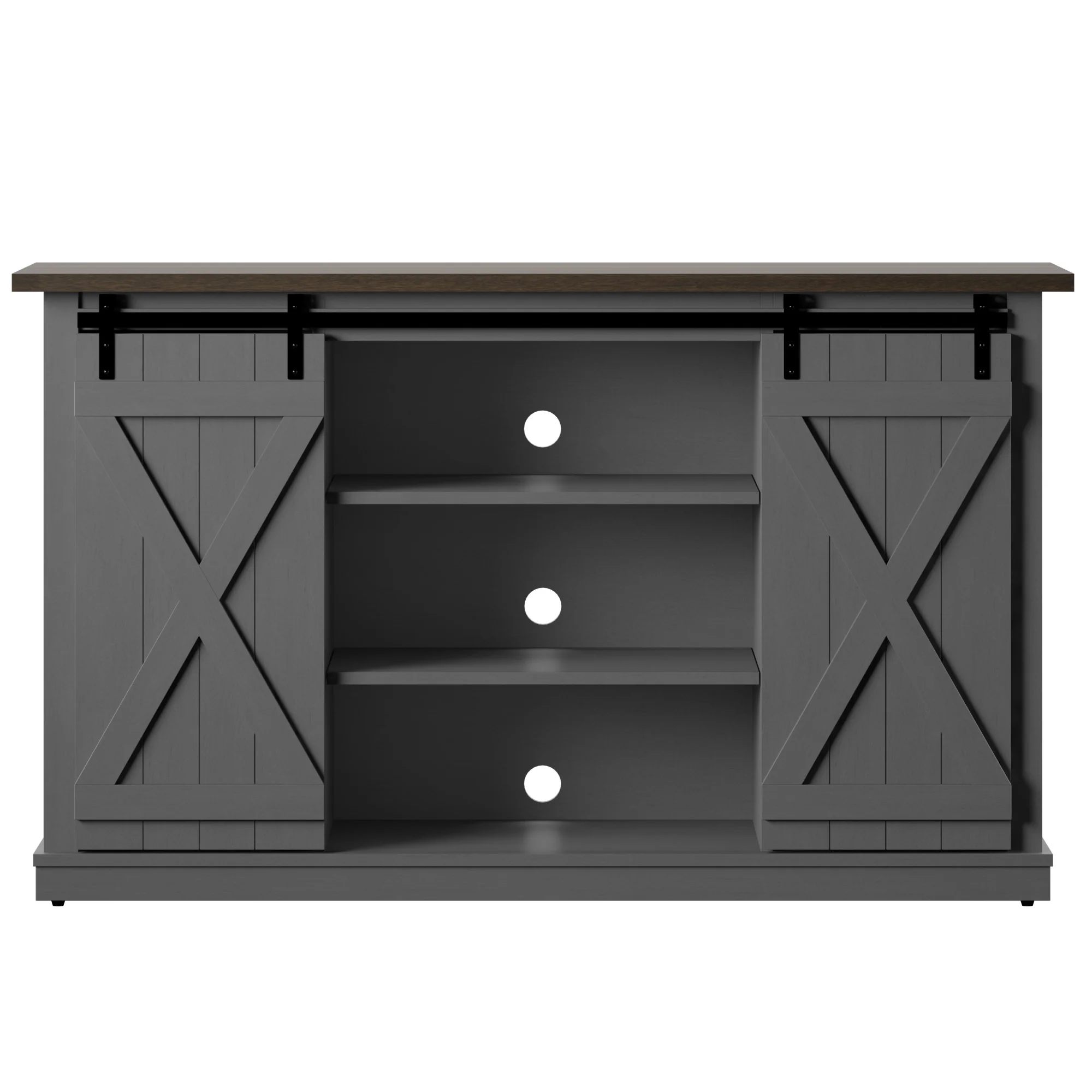 Farmhouse Sliding Barn Doors Cottonwood 54' TV Stand Media Console - Image 25