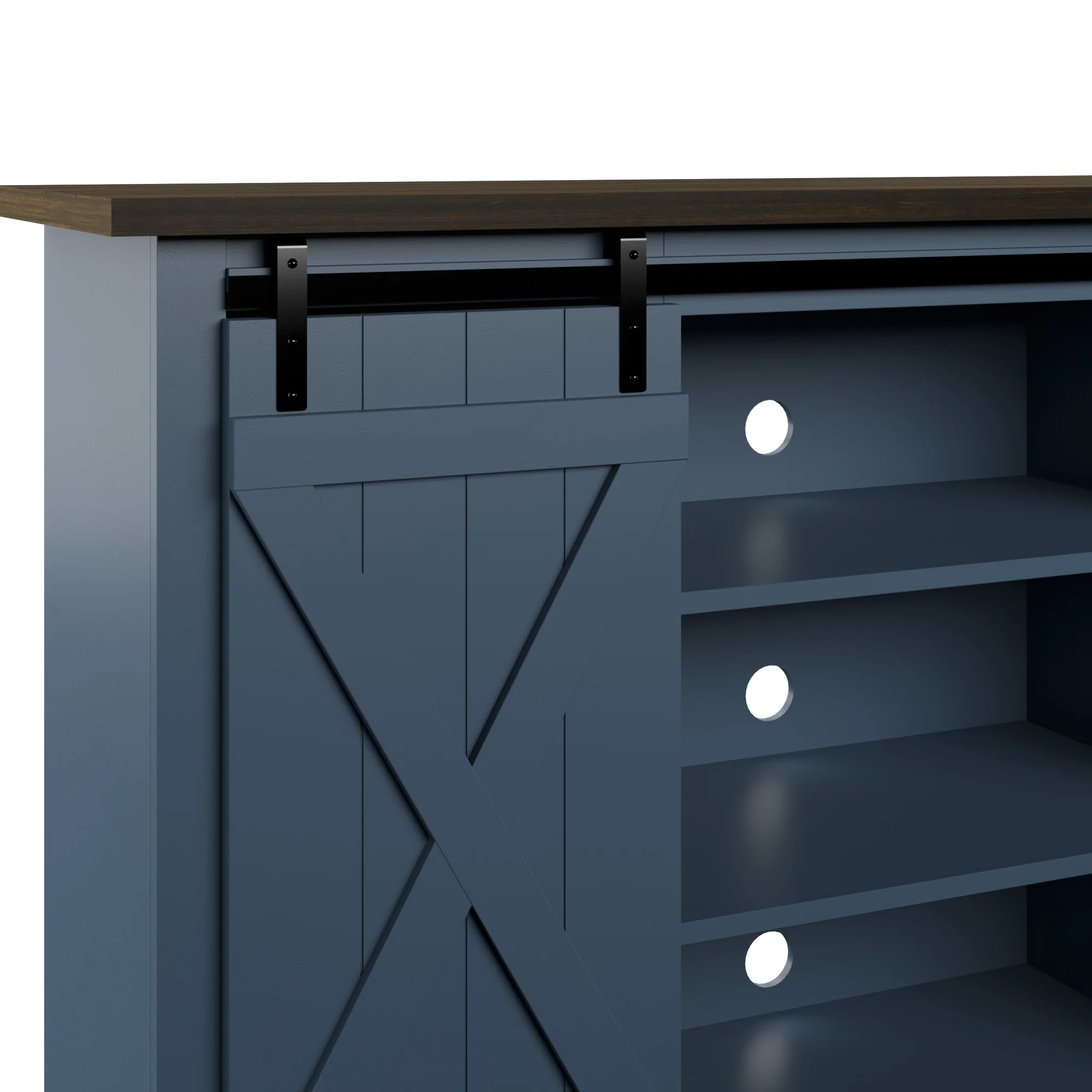 Farmhouse Sliding Barn Doors Cottonwood 54' TV Stand Media Console - Image 32