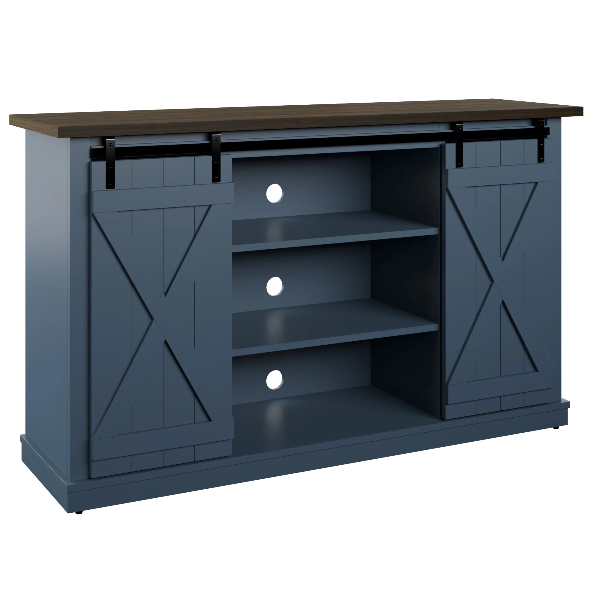 Farmhouse Sliding Barn Doors Cottonwood 54' TV Stand Media Console - Image 33