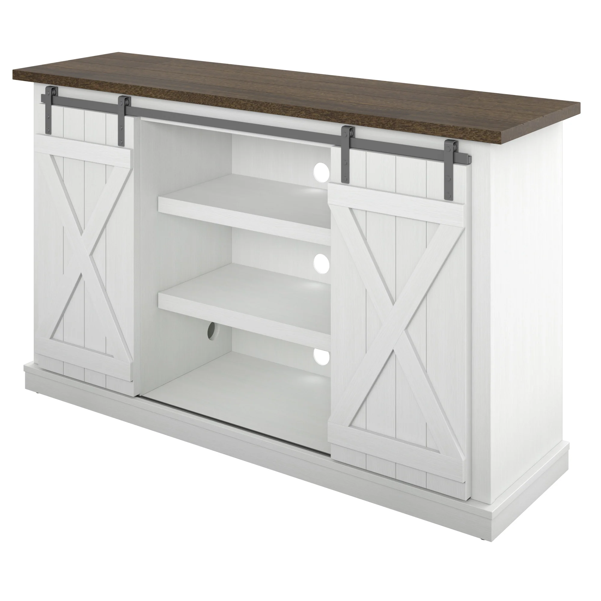 Farmhouse Sliding Barn Doors Cottonwood 54' TV Stand Media Console - Image 36