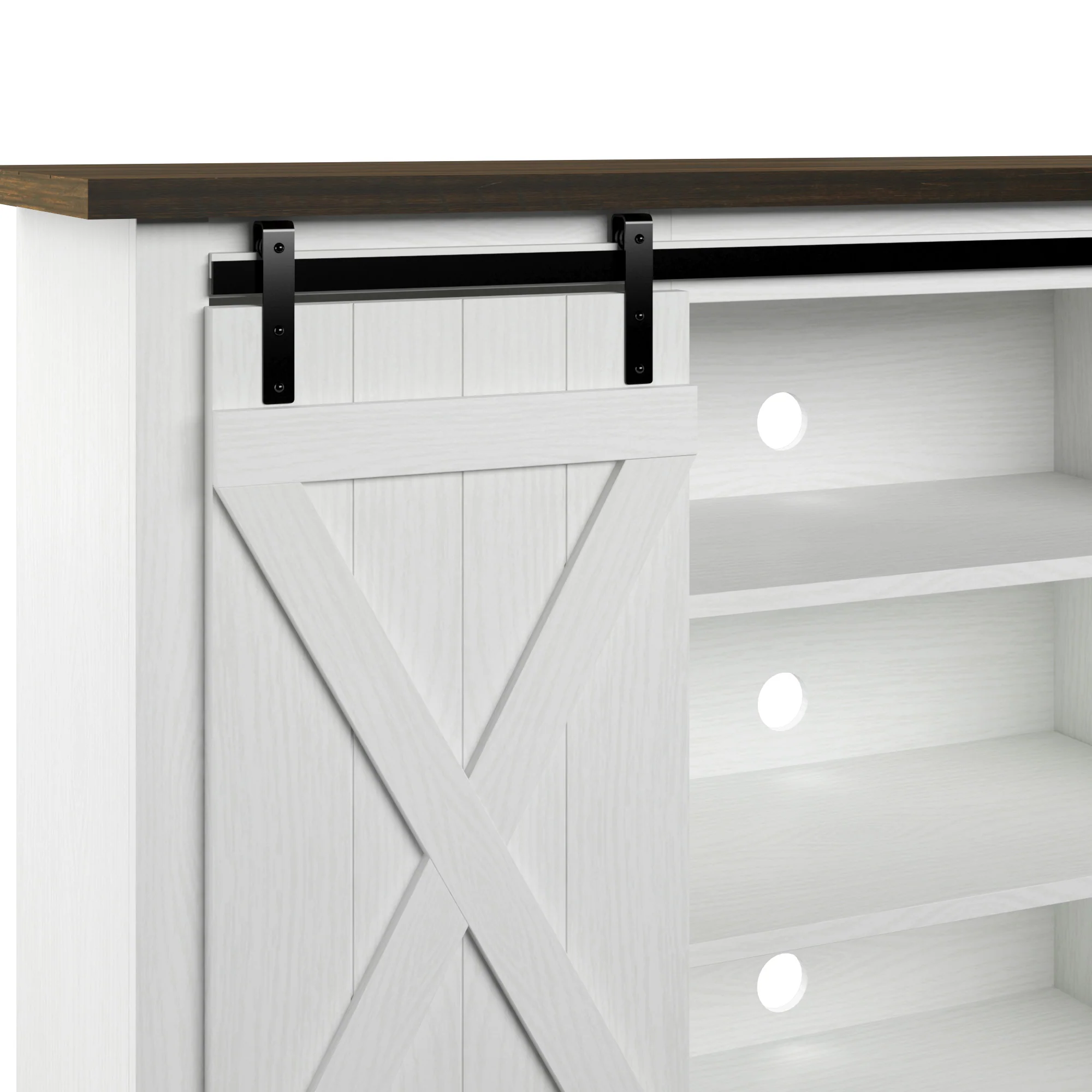 Farmhouse Sliding Barn Doors Cottonwood 54' TV Stand Media Console - Image 37