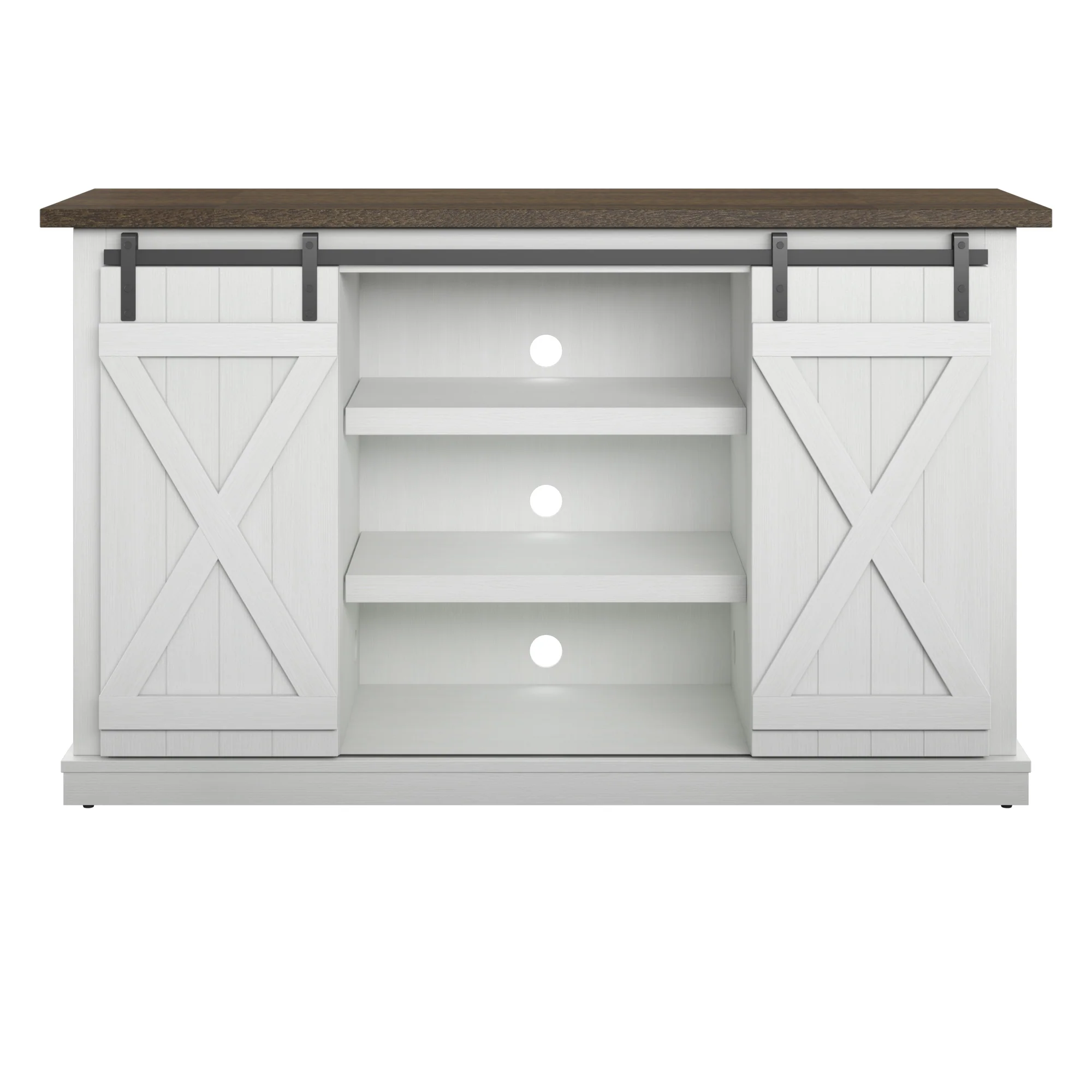 Farmhouse Sliding Barn Doors Cottonwood 54' TV Stand Media Console - Image 38