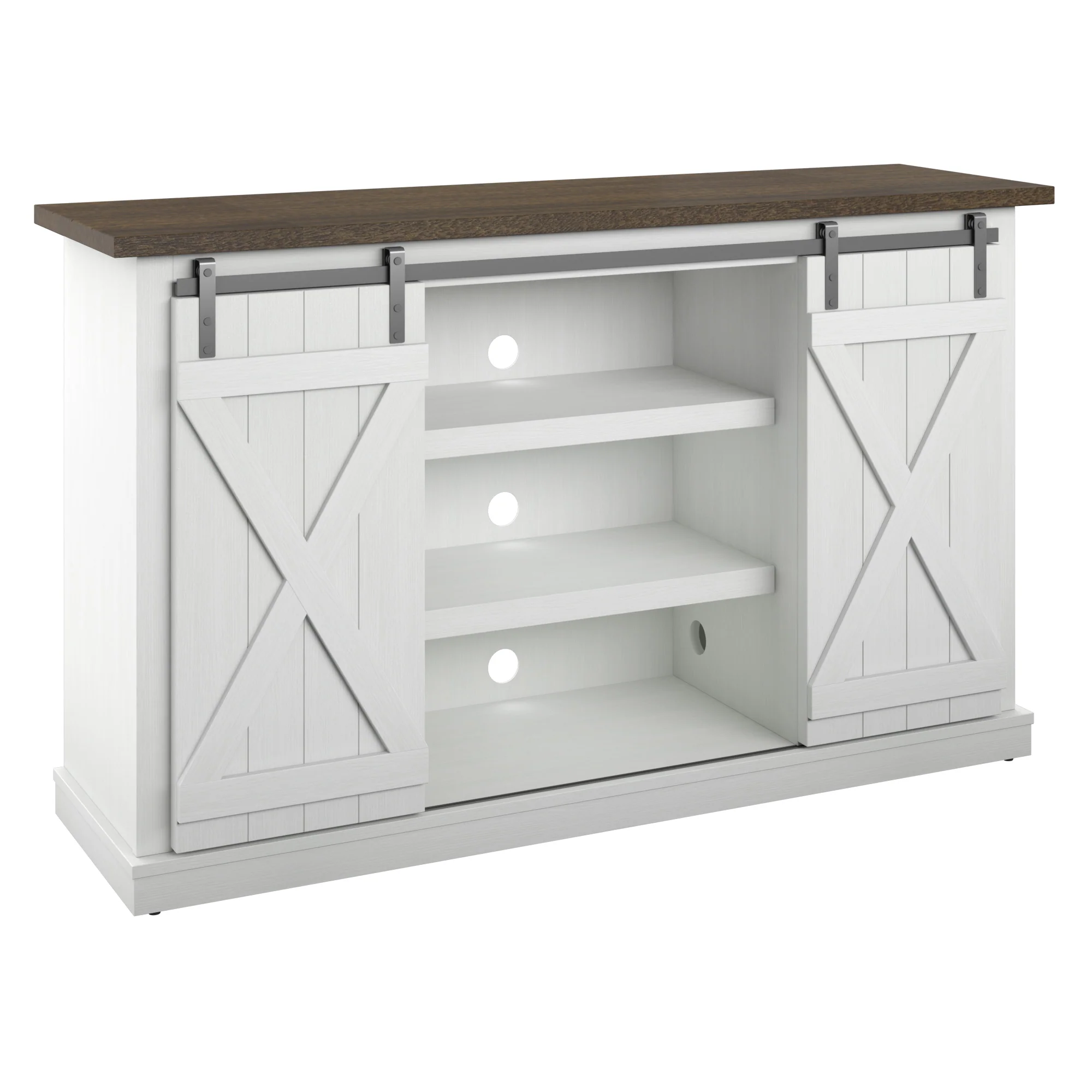 Farmhouse Sliding Barn Doors Cottonwood 54' TV Stand Media Console - Image 40