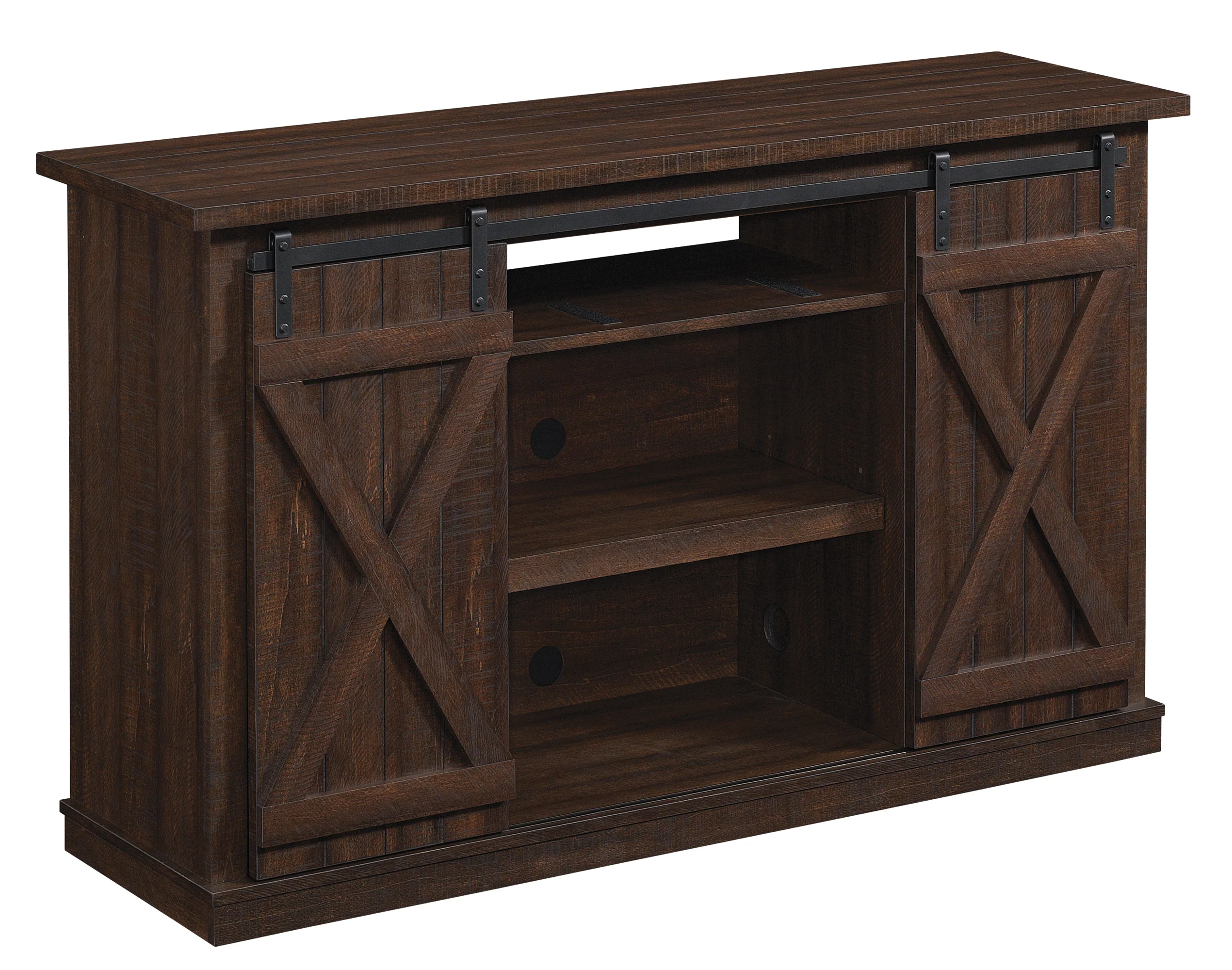 Farmhouse Sliding Barn Doors Cottonwood 54' TV Stand Media Console - Image 7