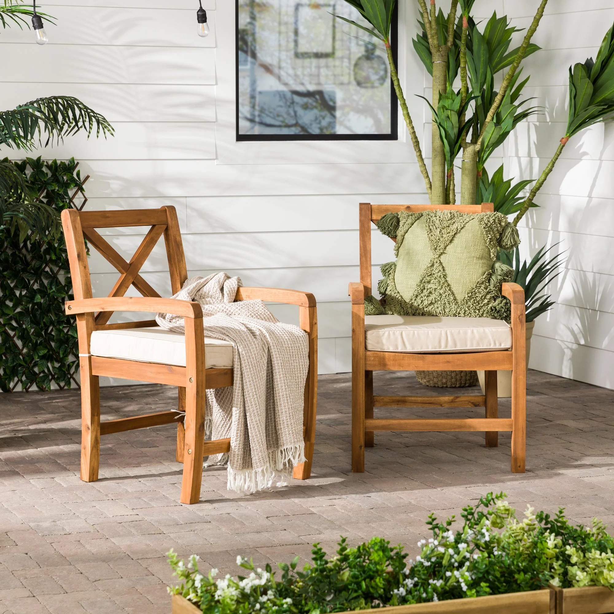 Crosswinds Patio Chairs with Cushions, Set of 2 - Image 2