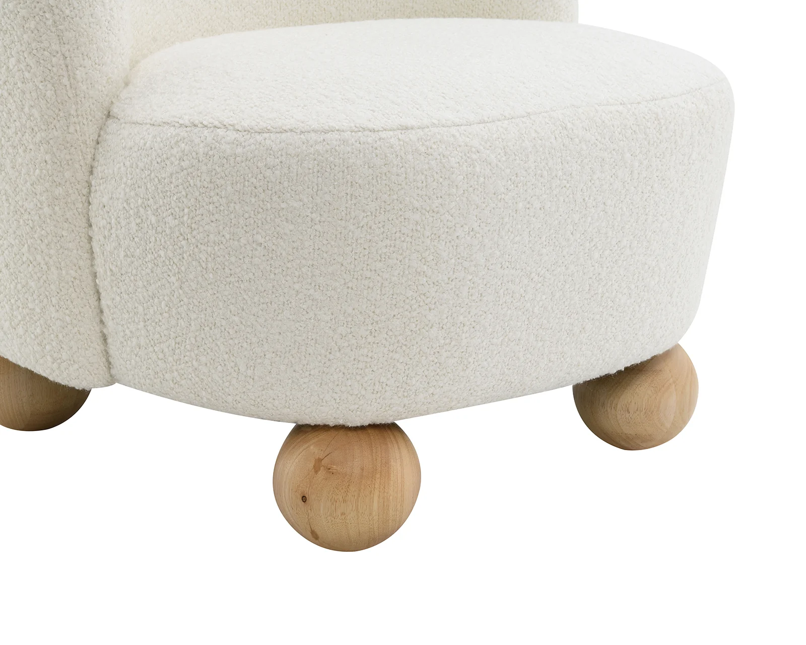 Curve Back Boucle Accent Chair with Ball Feet - Image 16