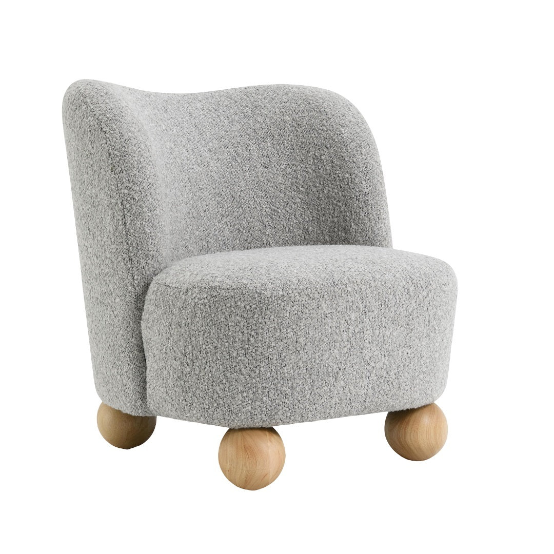 Curve Back Boucle Accent Chair with Ball Feet - Image 4