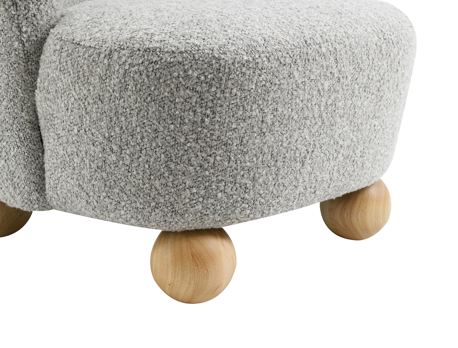 Curve Back Boucle Accent Chair with Ball Feet - Image 5