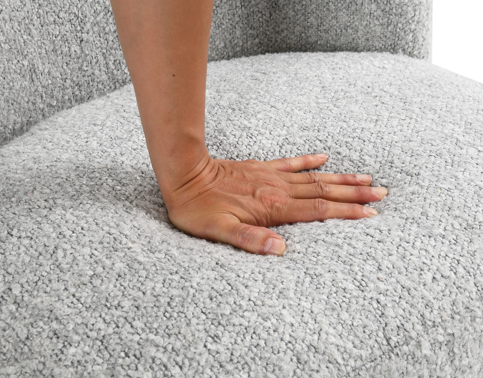 Curve Back Boucle Accent Chair with Ball Feet - Image 7