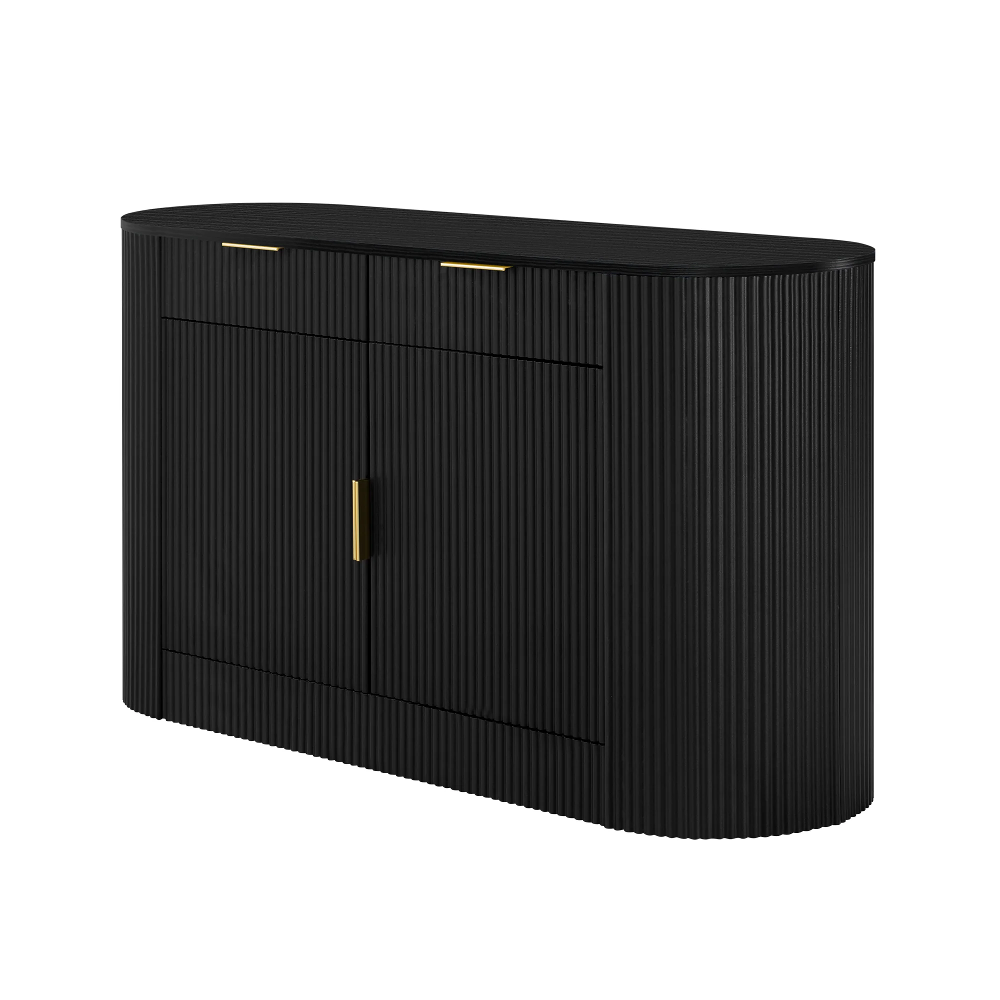 Curve Design Fluted Accent Cabinet Storage - Sideboard / TV Stand - Image 8