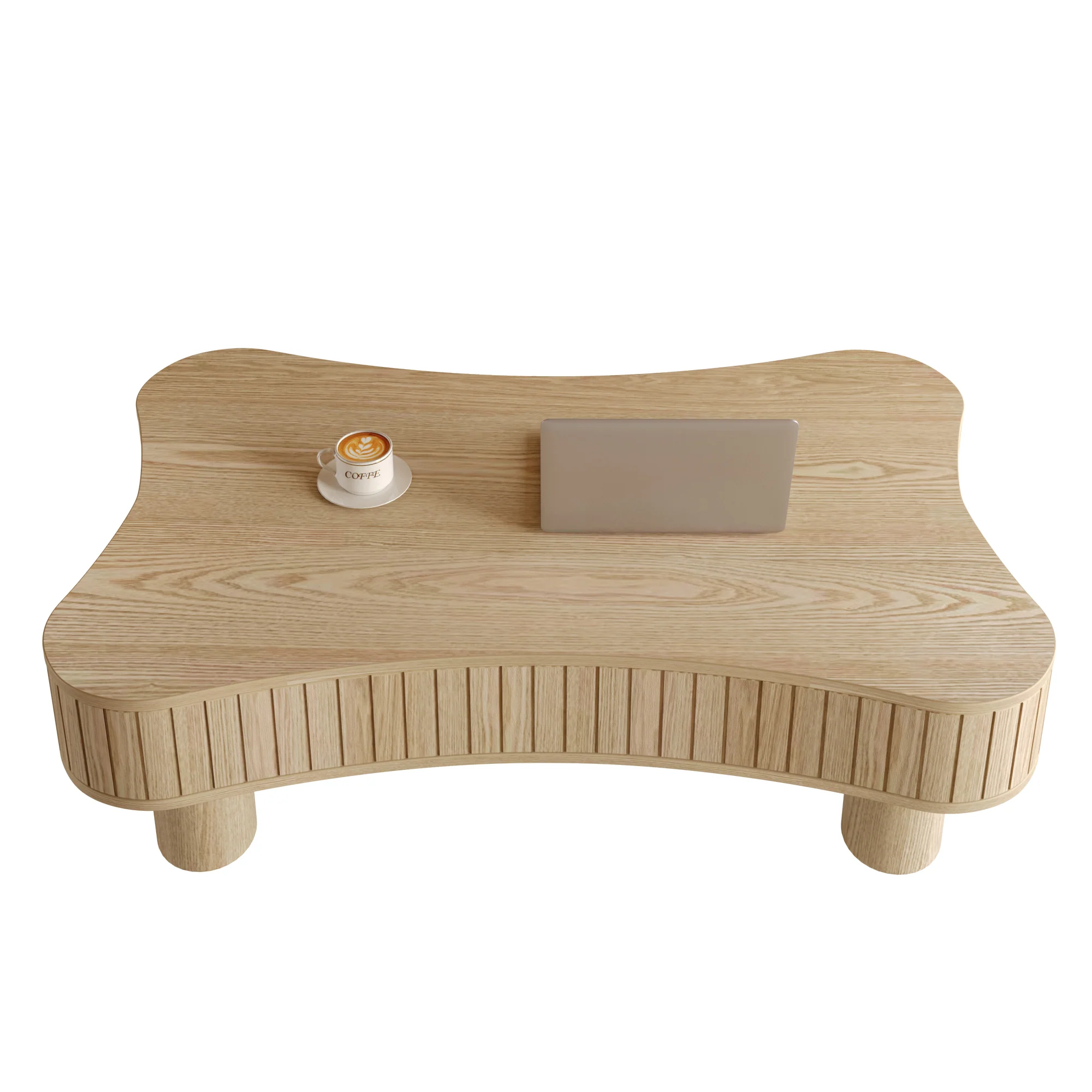Walker Edison | Curve Design Reeded Lift Top Coffee Table and Desk - Image 19