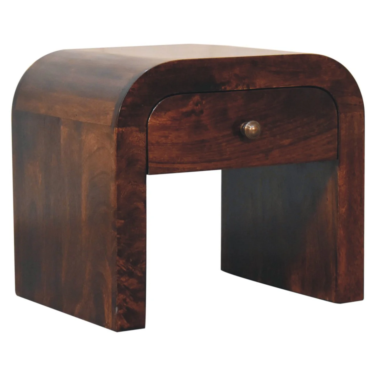 Curve Design Solid Wood Walnut Nightstand - Image 3