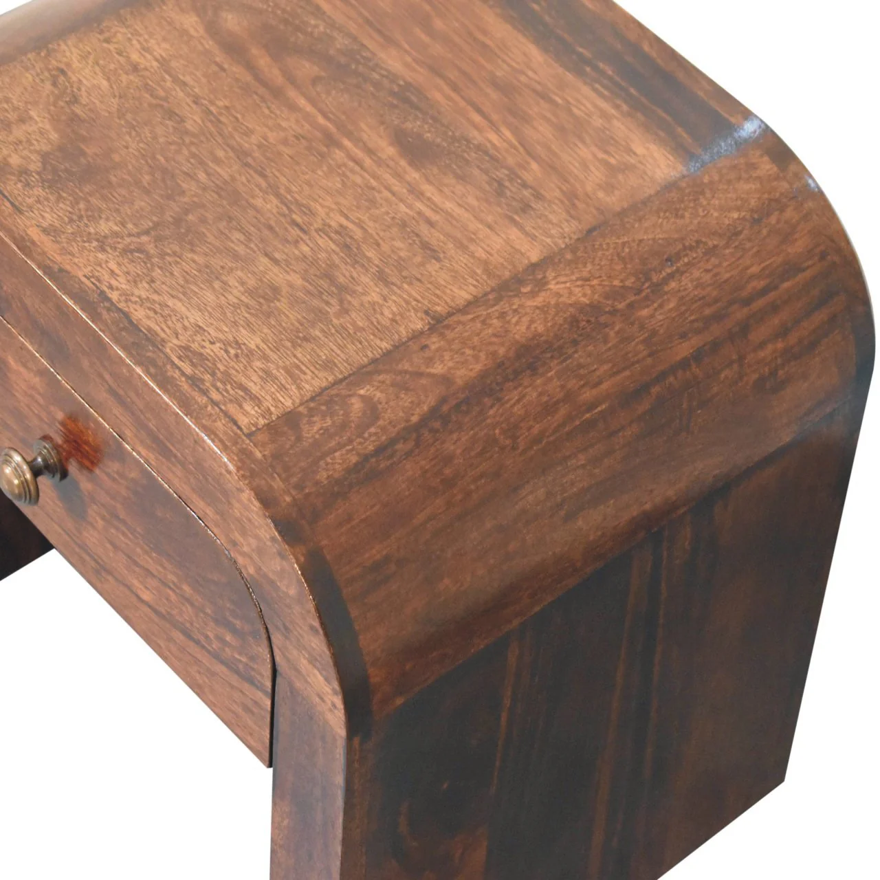Curve Design Solid Wood Walnut Nightstand - Image 6