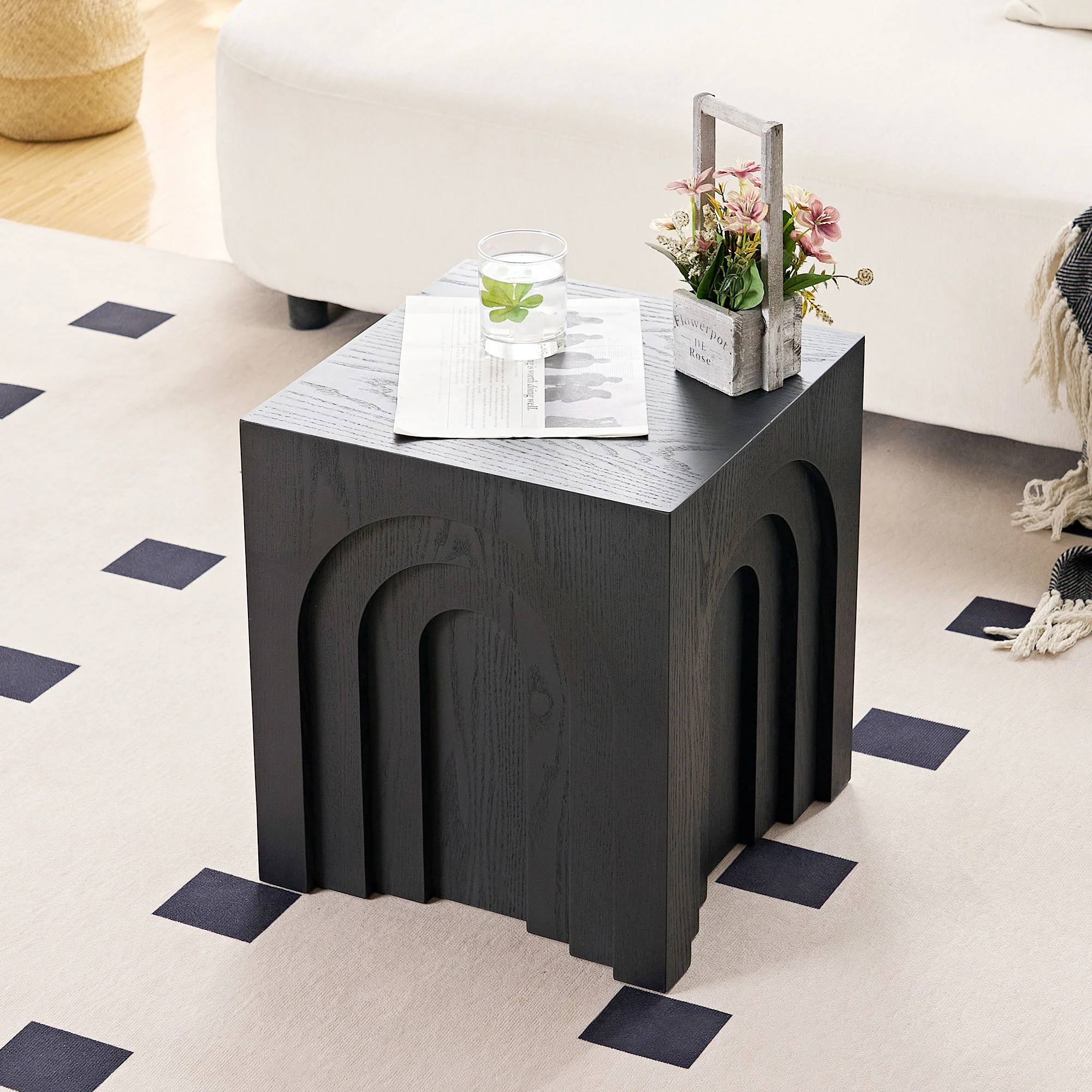 Walker Edison | Curve Design Square Side Table