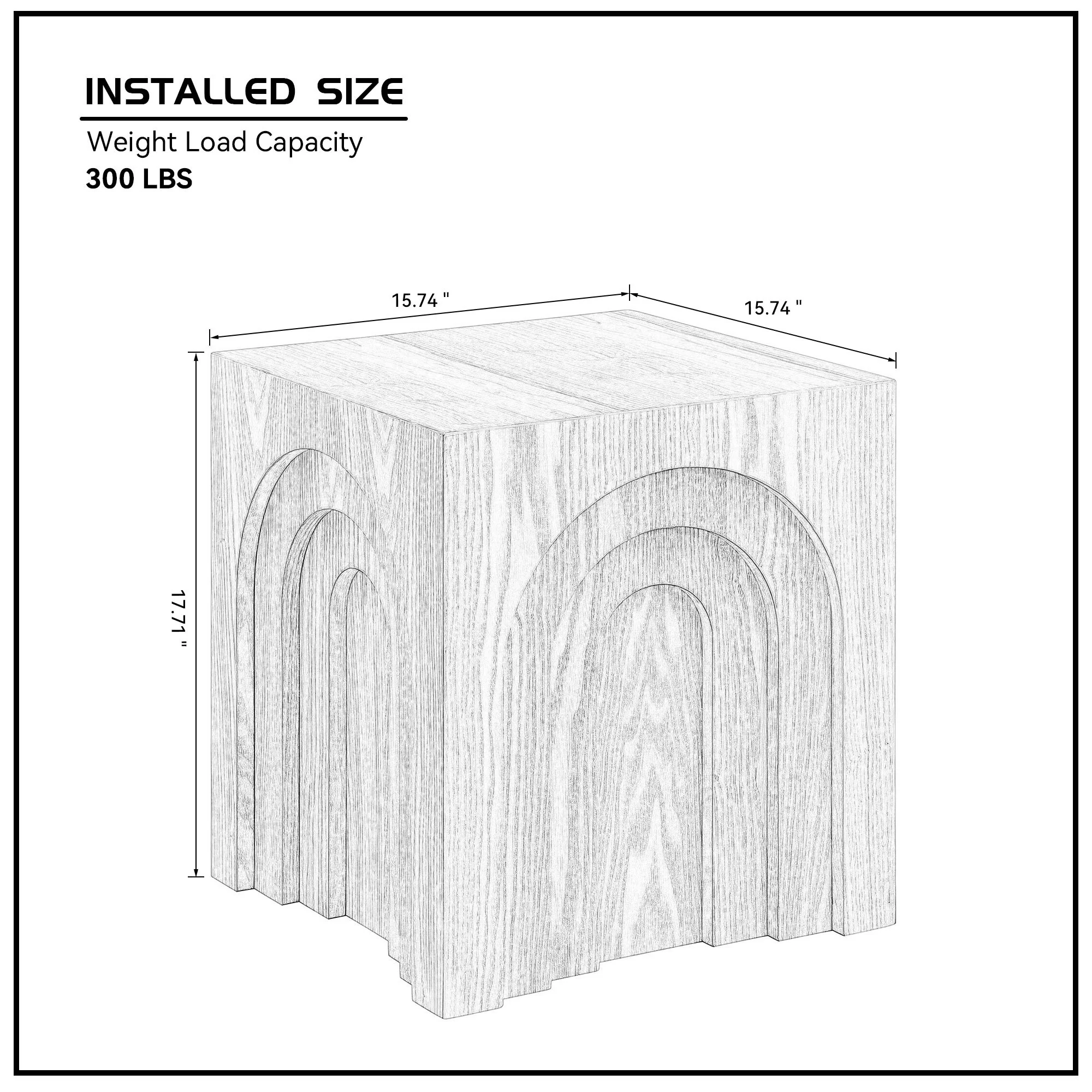 Walker Edison | Curve Design Square Side Table - Image 4