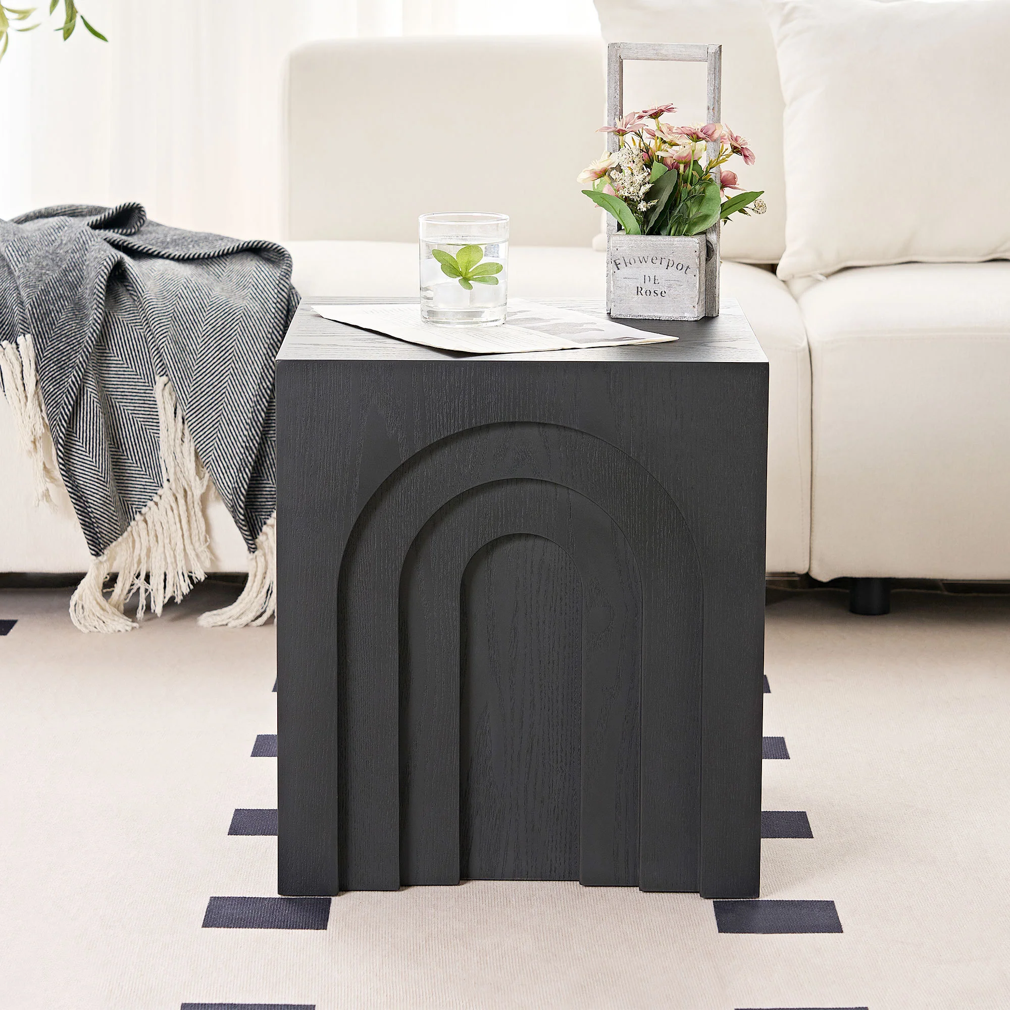 Walker Edison | Curve Design Square Side Table - Image 5
