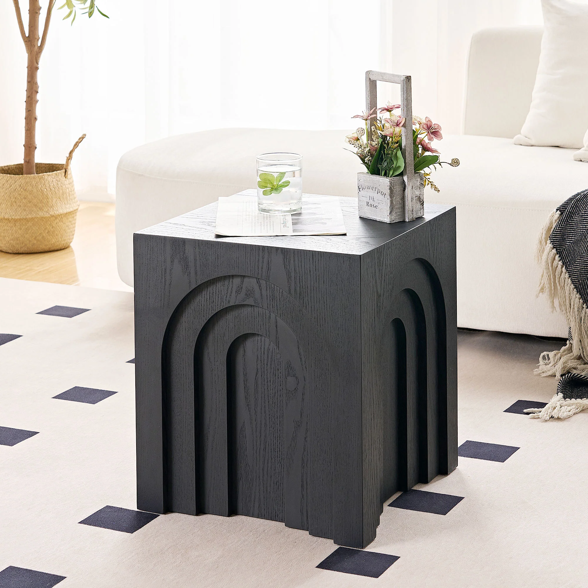 Walker Edison | Curve Design Square Side Table - Image 9