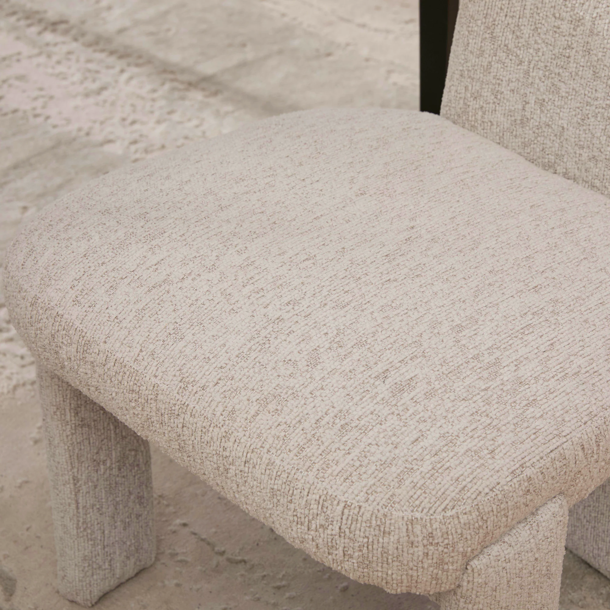 Curve Design Wide Modern Upholstered Chenille Dining Chair Set of 4 - Image 12