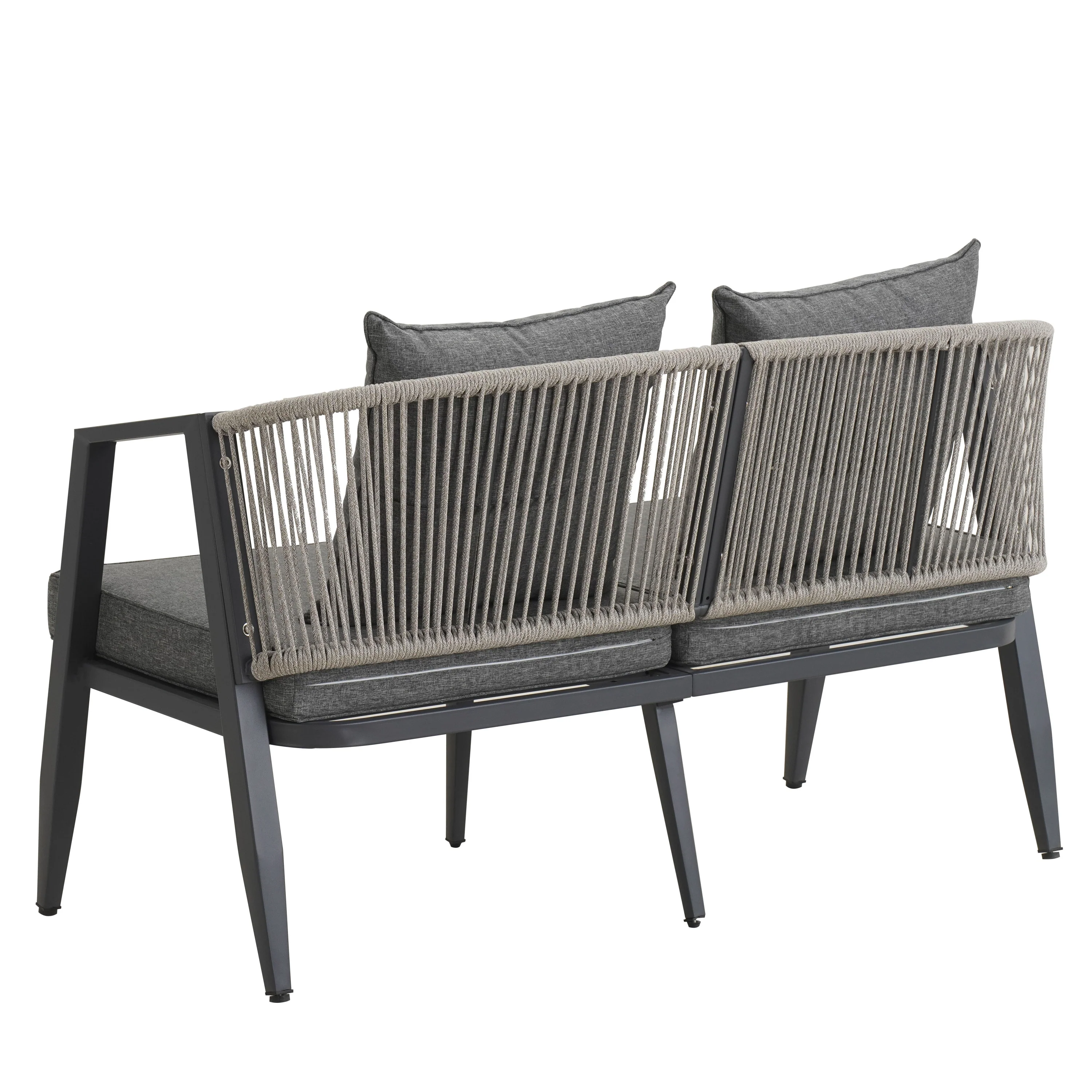 Curve Metal Rope Design Outdoor Loveseat Set - Image 11