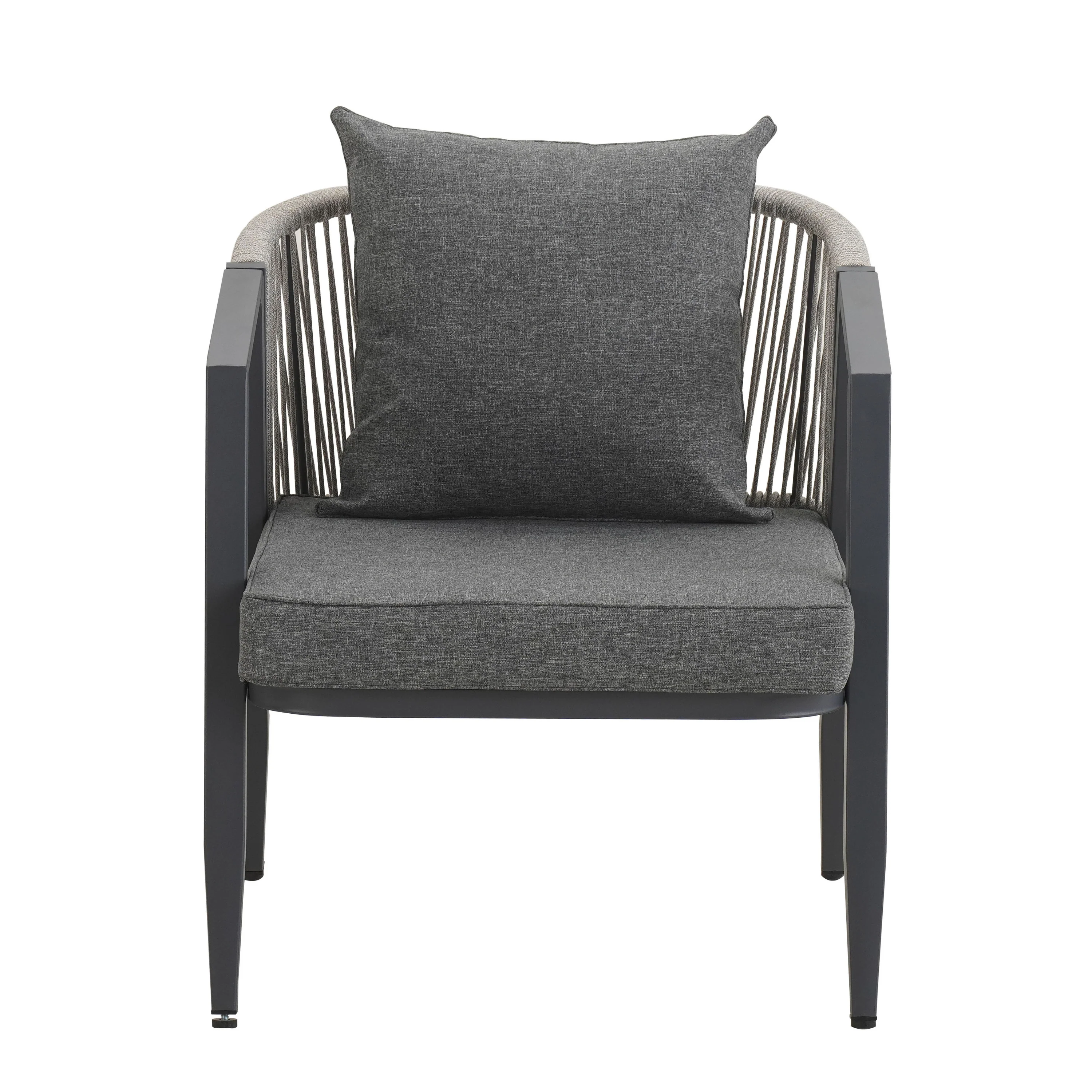 Curve Metal Rope Design Outdoor Loveseat Set - Image 12